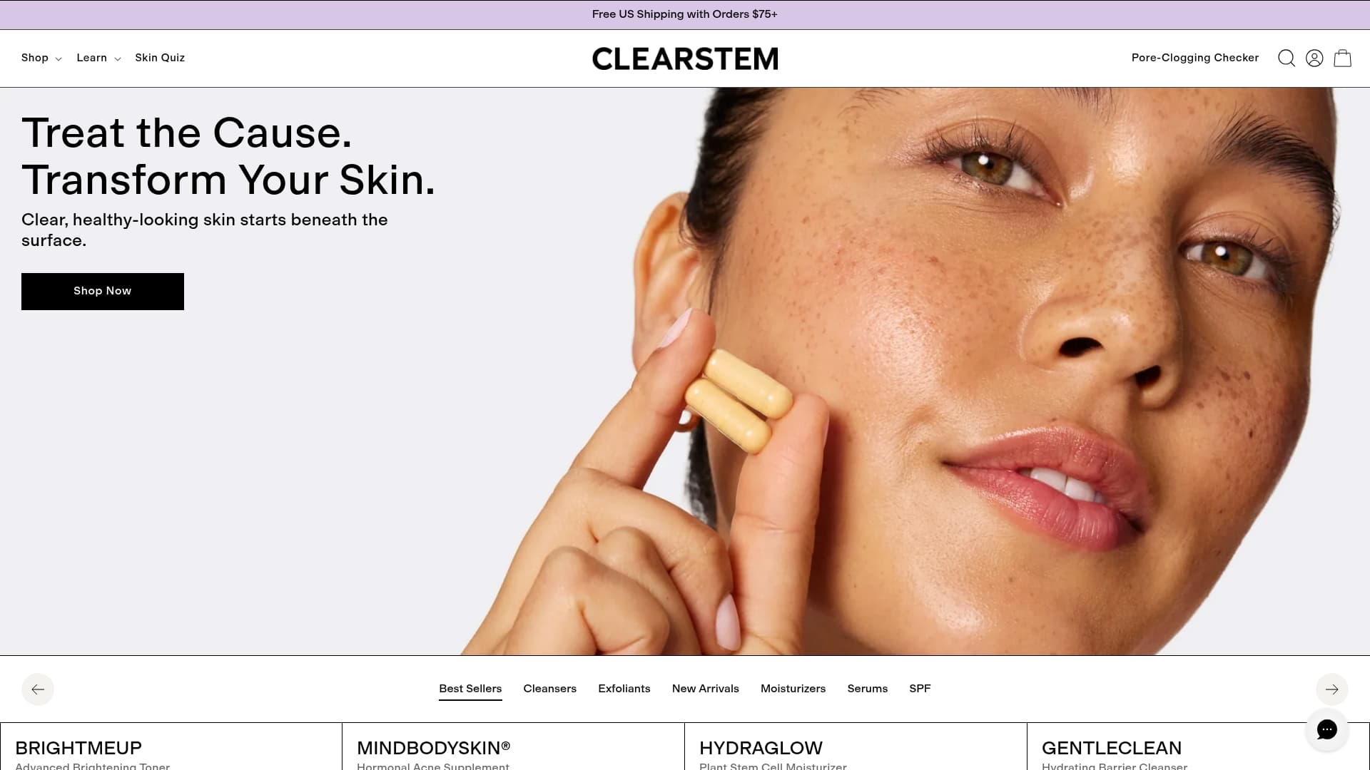 Clear Stem sponsor landing page advertised on The Toast