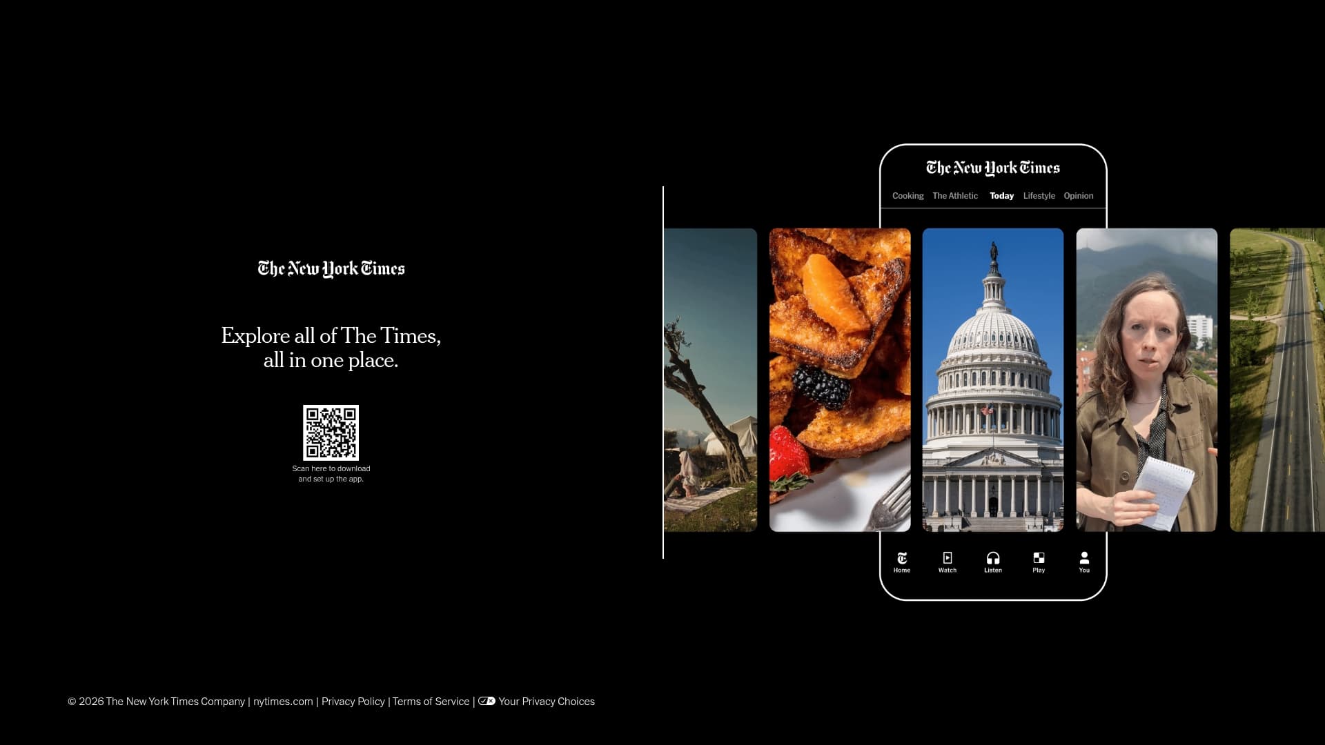 The New York Times sponsor landing page advertised on The Daily