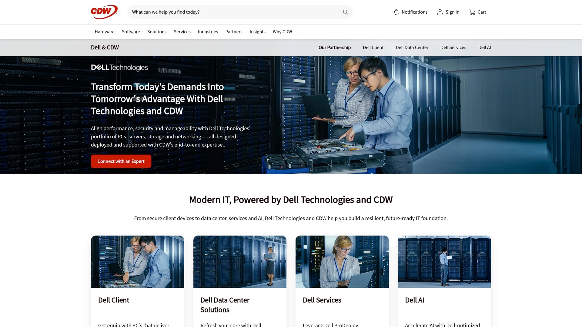 CDW sponsor landing page advertised on The School of Greatness