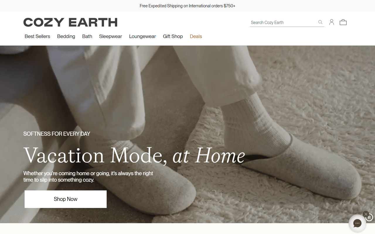 Cozy Earth sponsor landing page advertised on The Tucker Carlson Podcast