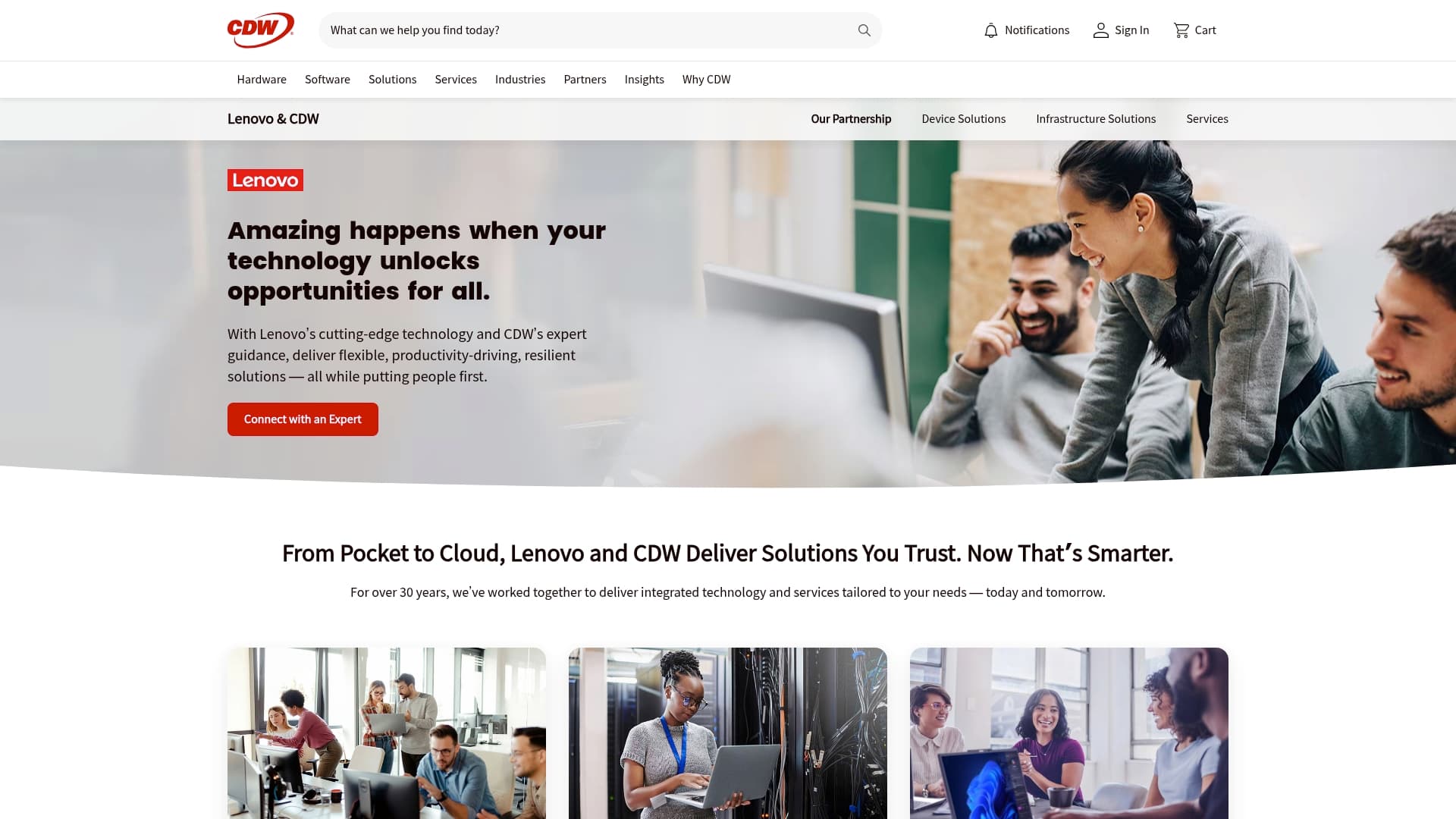 CDW sponsor landing page advertised on The School of Greatness