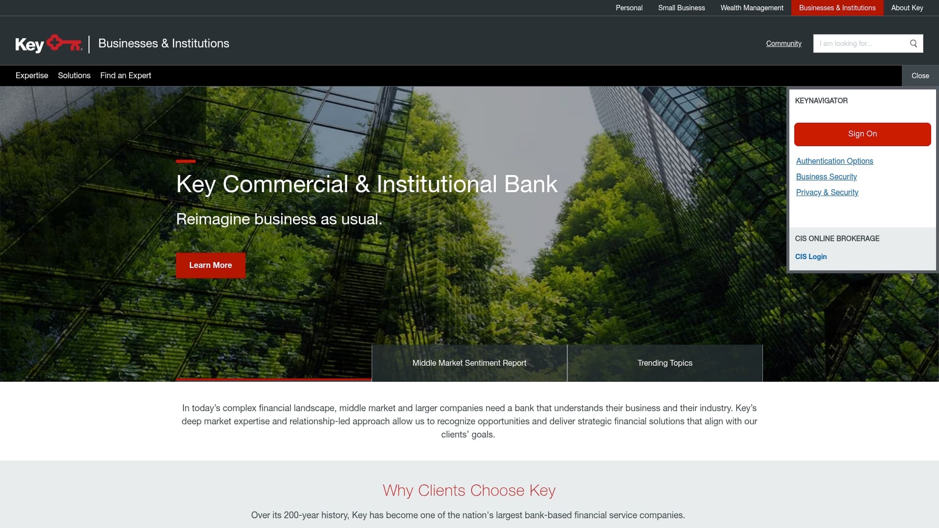 KeyBank sponsor landing page advertised on Fresh Air