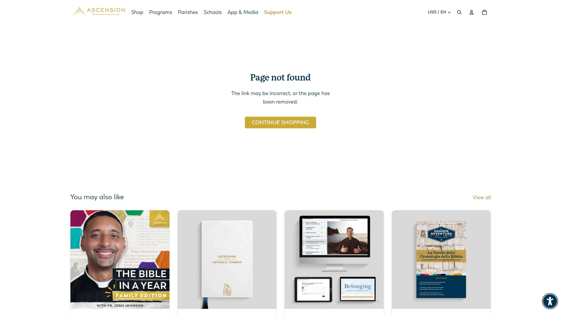Ascension sponsor landing page advertised on The Catechism in a Year (with Fr. Mike Schmitz)