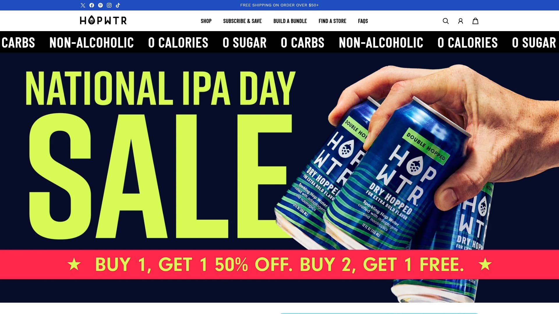 Hopwater sponsor landing page advertised on The Daily Show: Ears Edition