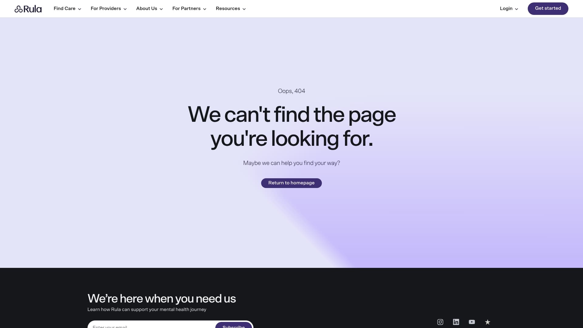 Rula sponsor landing page advertised on Two Judgey Girls