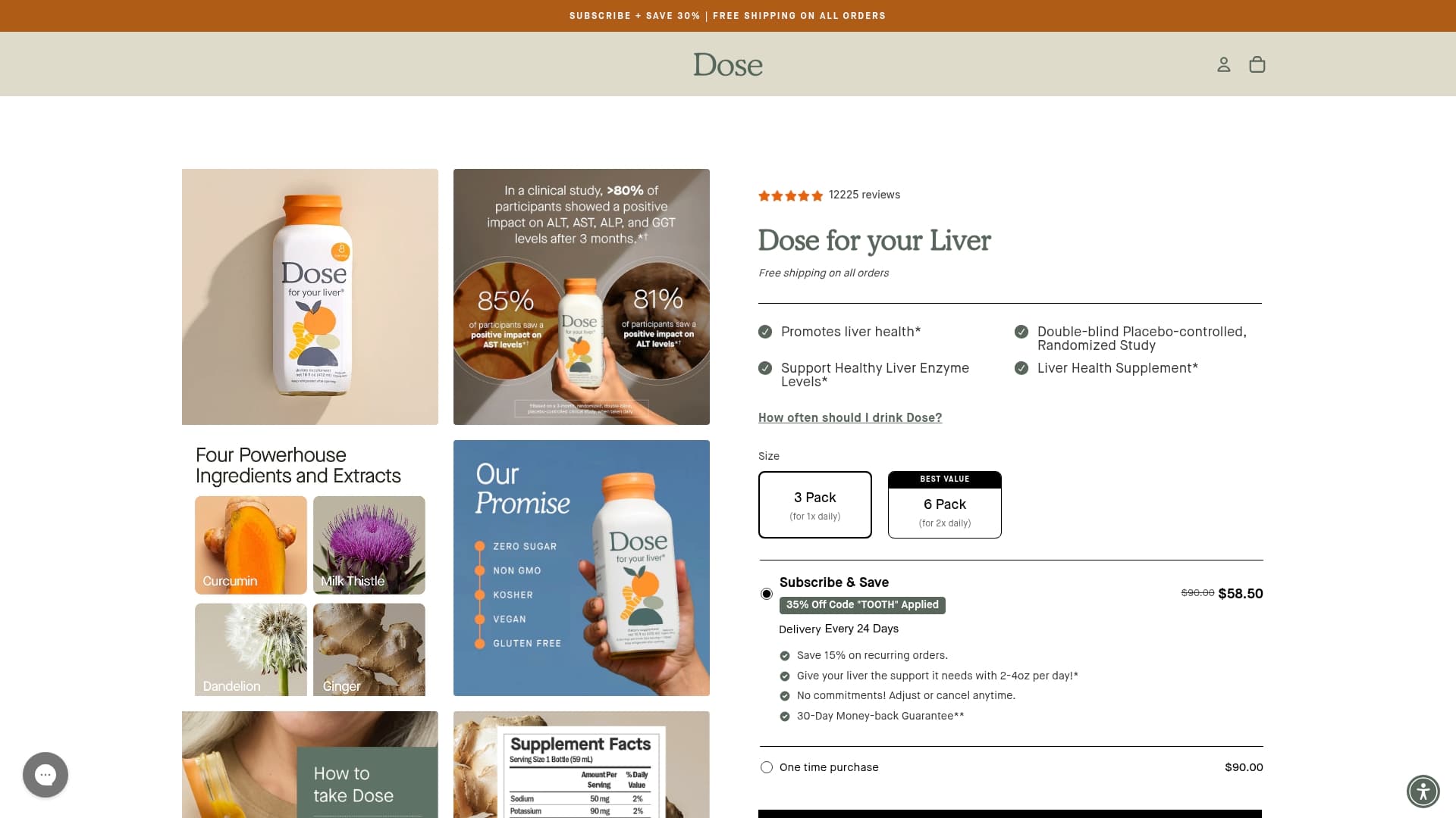 Dose sponsor landing page advertised on Tooth & Claw: True Stories of Animal Attacks