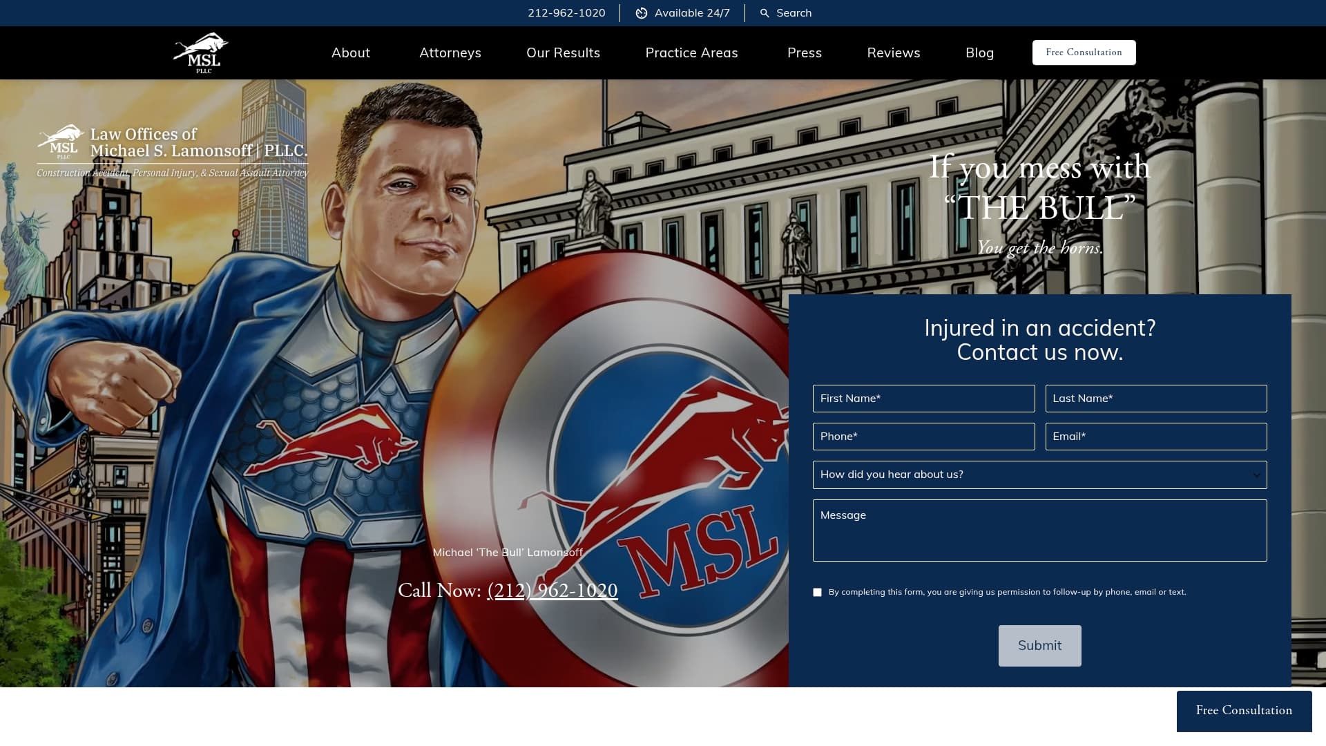 Michael the Bull Lamisoff sponsor landing page advertised on The Breakfast Club