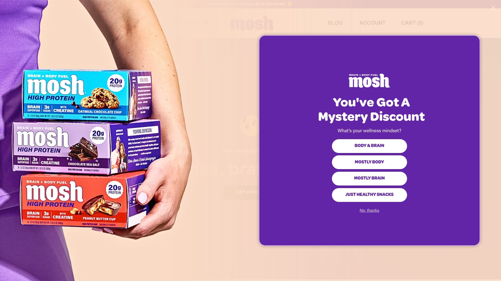 Mosh sponsor landing page advertised on The MeidasTouch Podcast