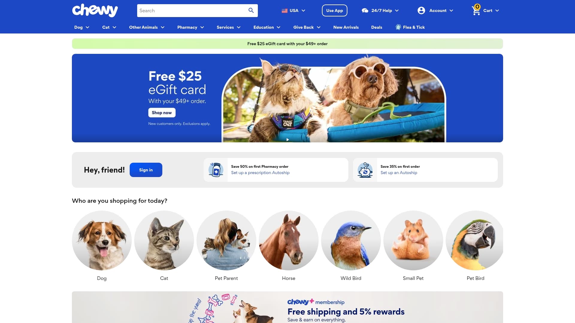 Chewy sponsor landing page advertised on The Toast