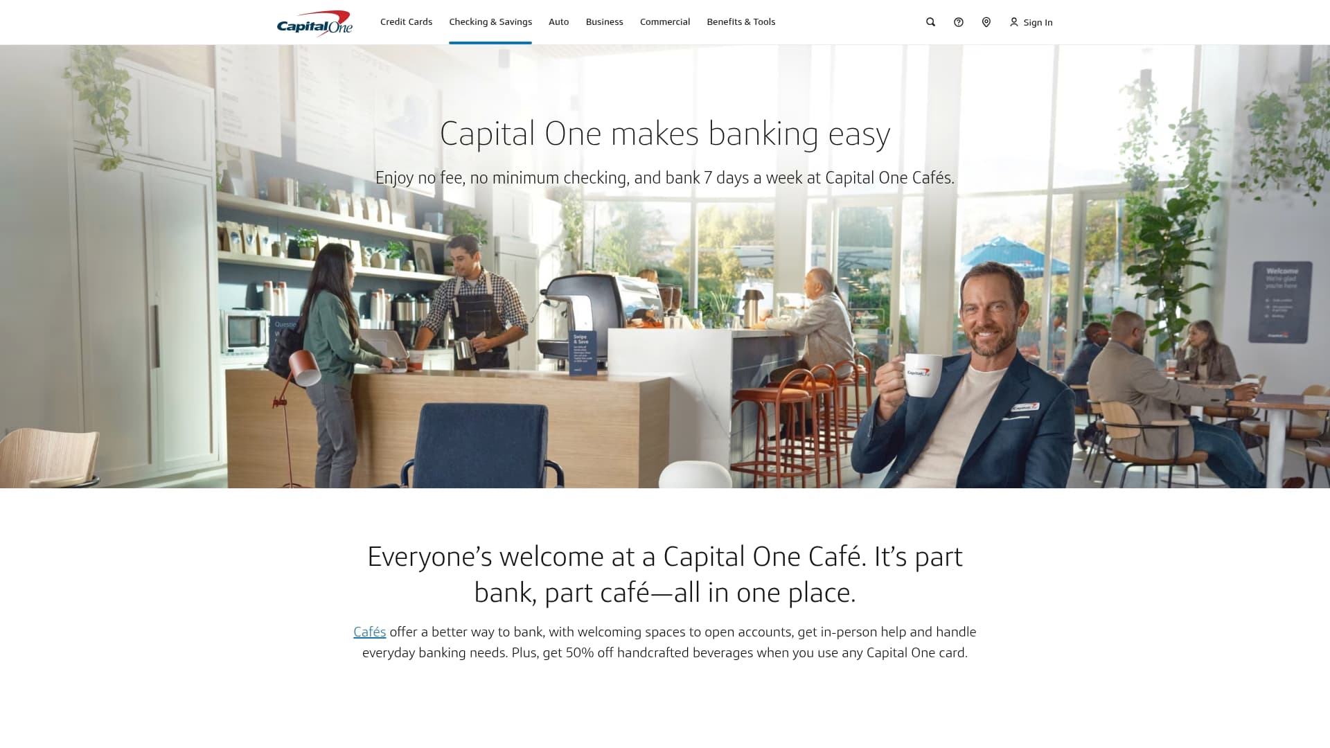 Capital One sponsor landing page advertised on The Daily