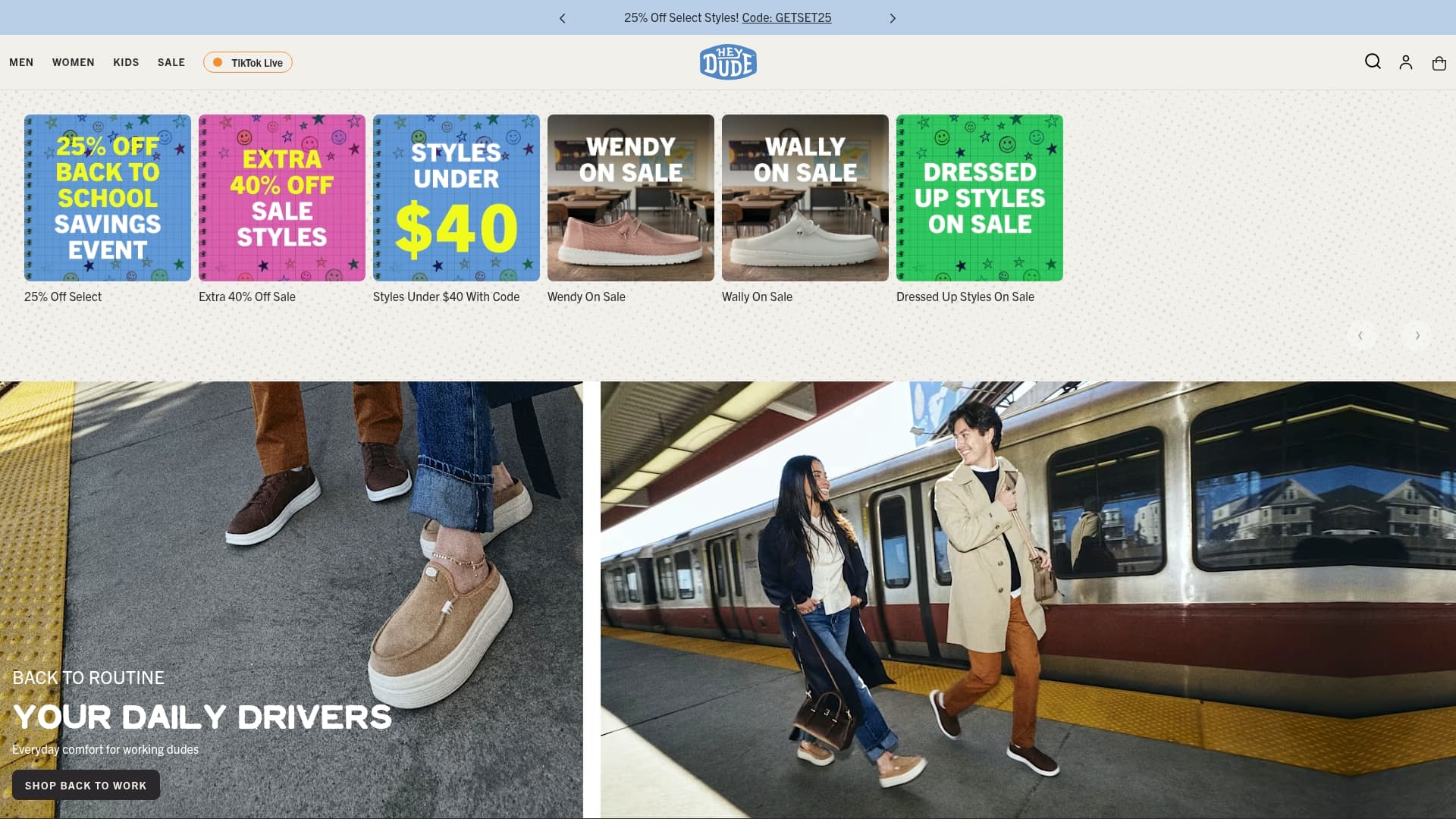 Hey Dude sponsor landing page advertised on The Bobby Bones Show