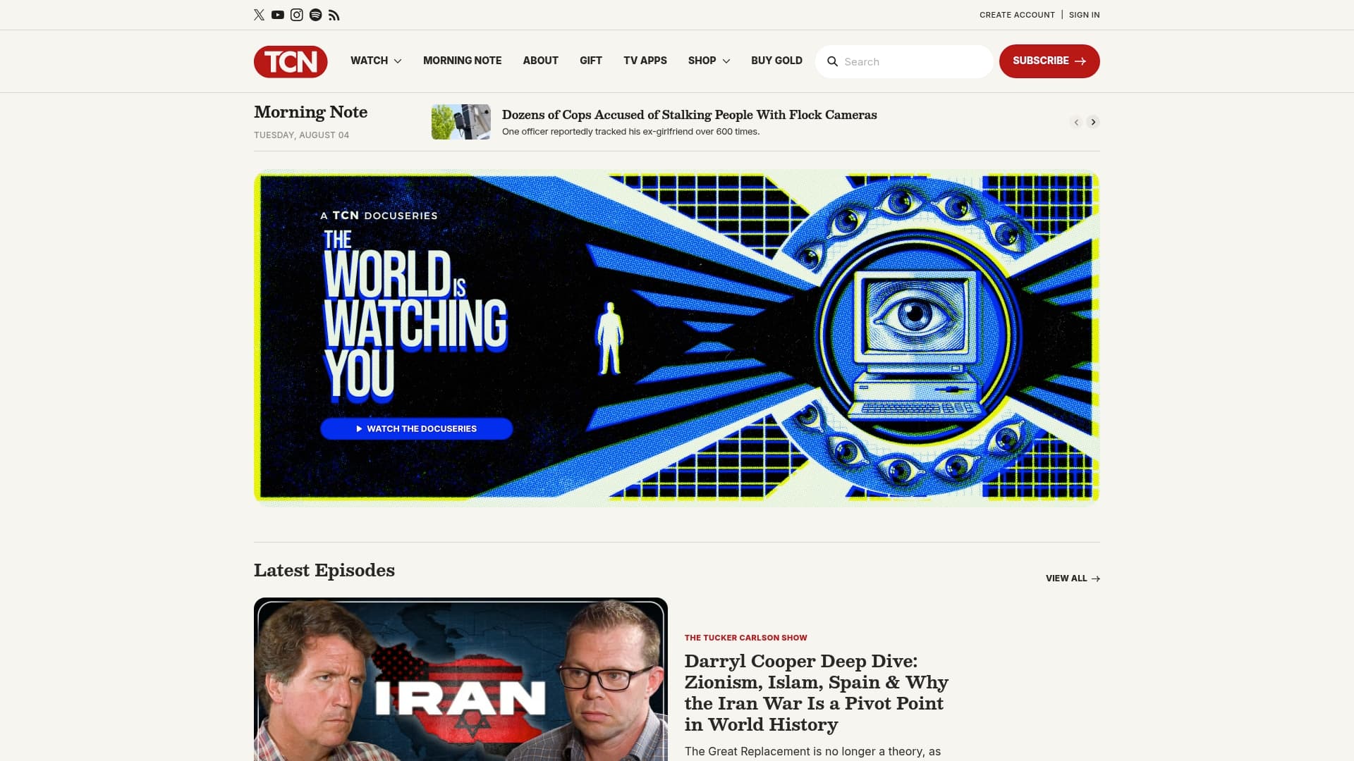 Tucker Carlson sponsor landing page advertised on The Tucker Carlson Podcast