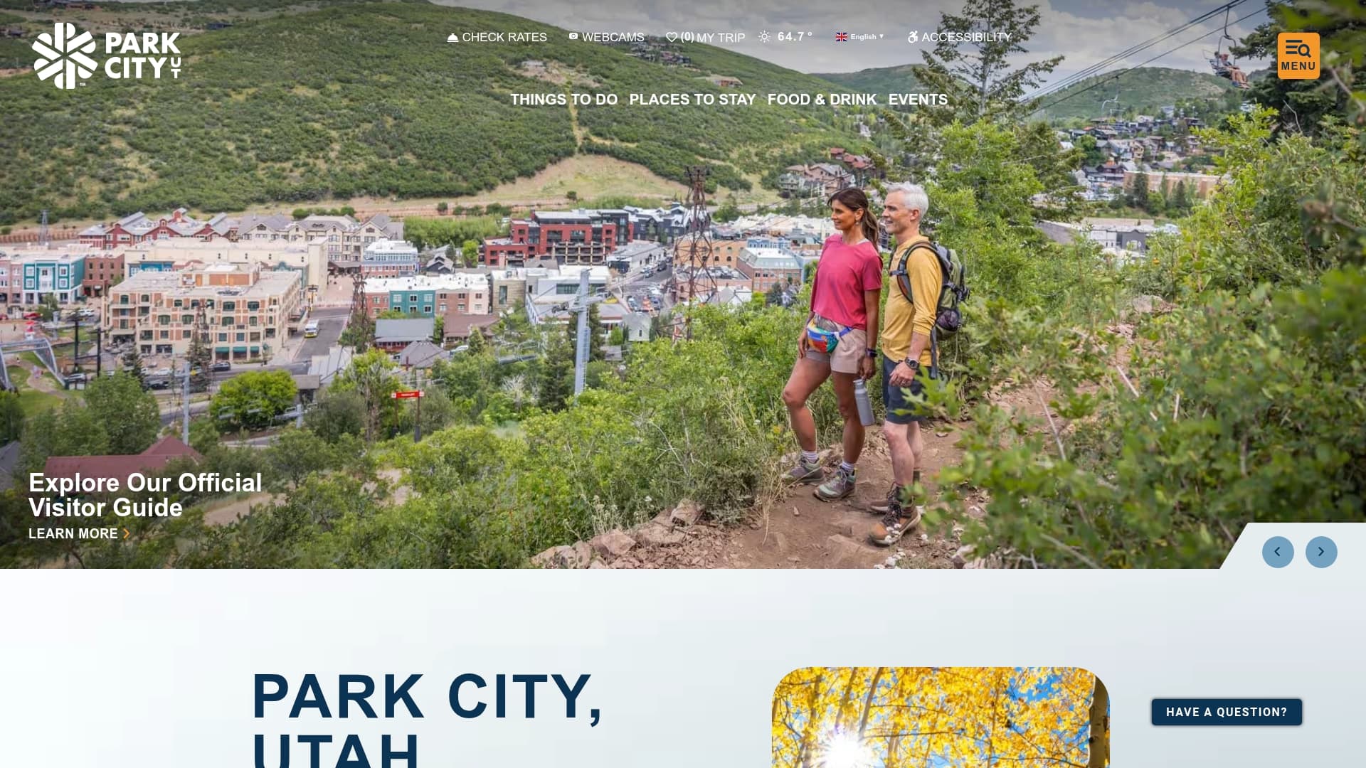 Visit Park City sponsor landing page advertised on The Best 5 Minute Wine Podcast