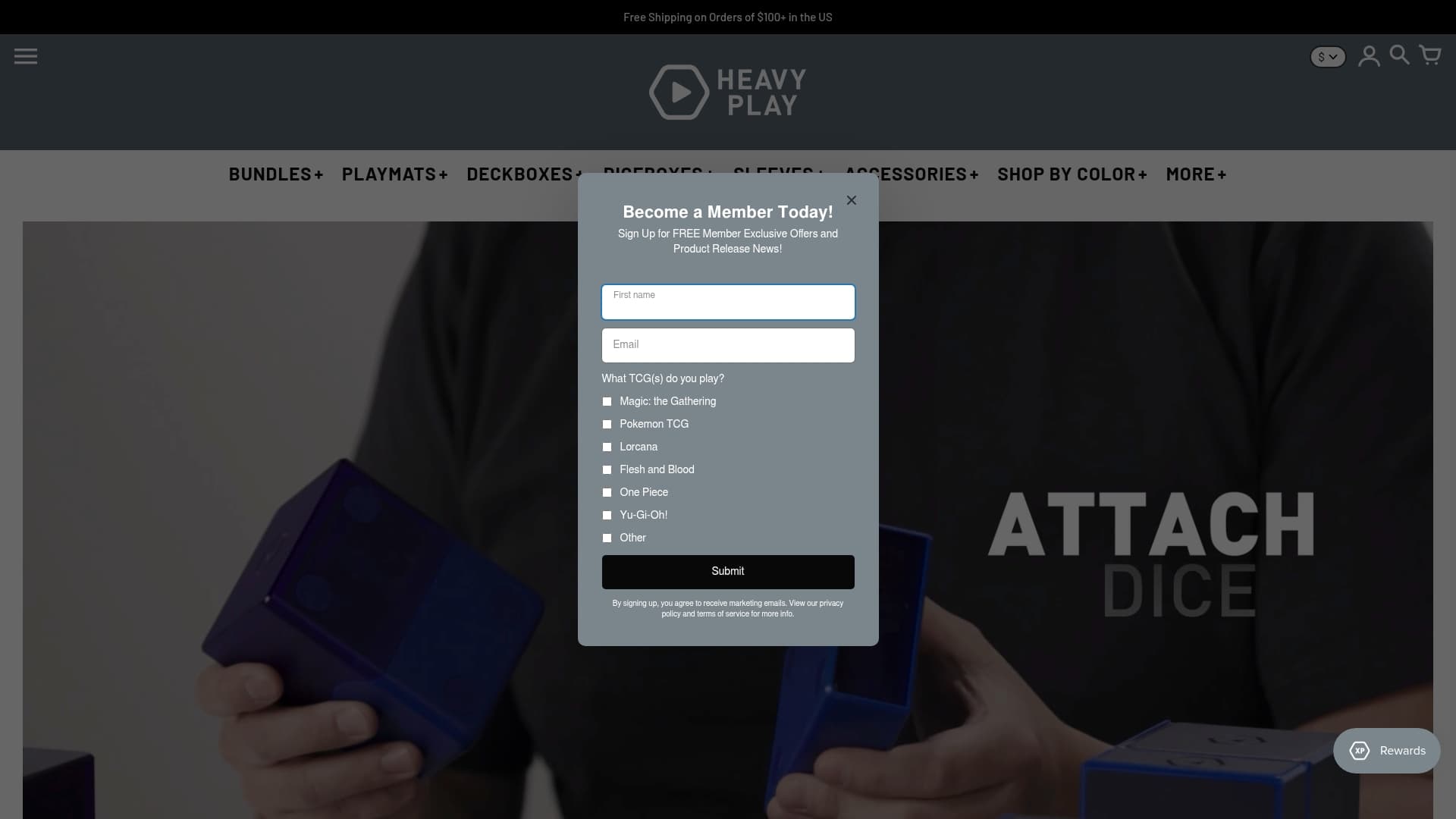 Heavyplay sponsor landing page advertised on MTGGoldfish Podcast