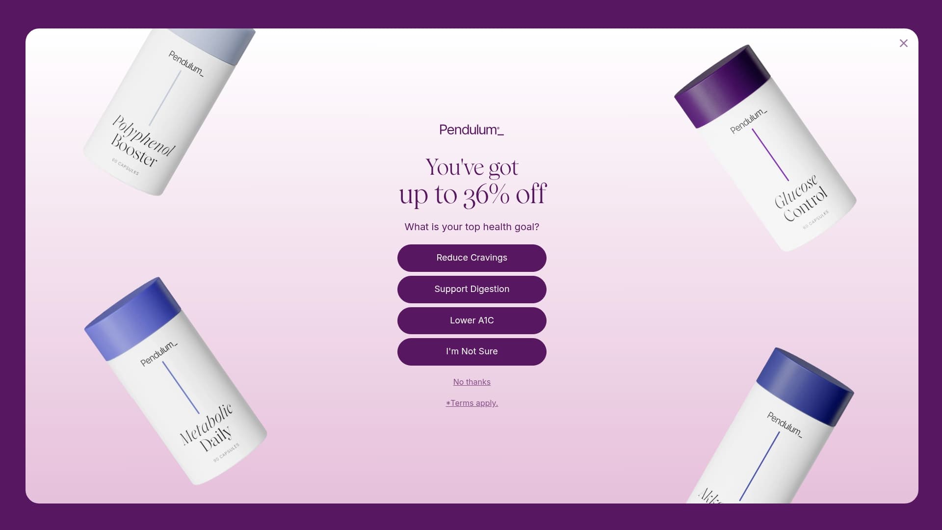 Pendulum sponsor landing page advertised on Raging Moderates with Scott Galloway and Jessica Tarlov