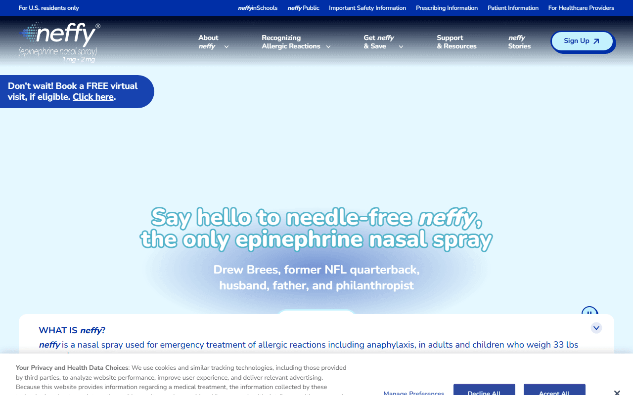 Neffy sponsor landing page advertised on The Bobby Bones Show