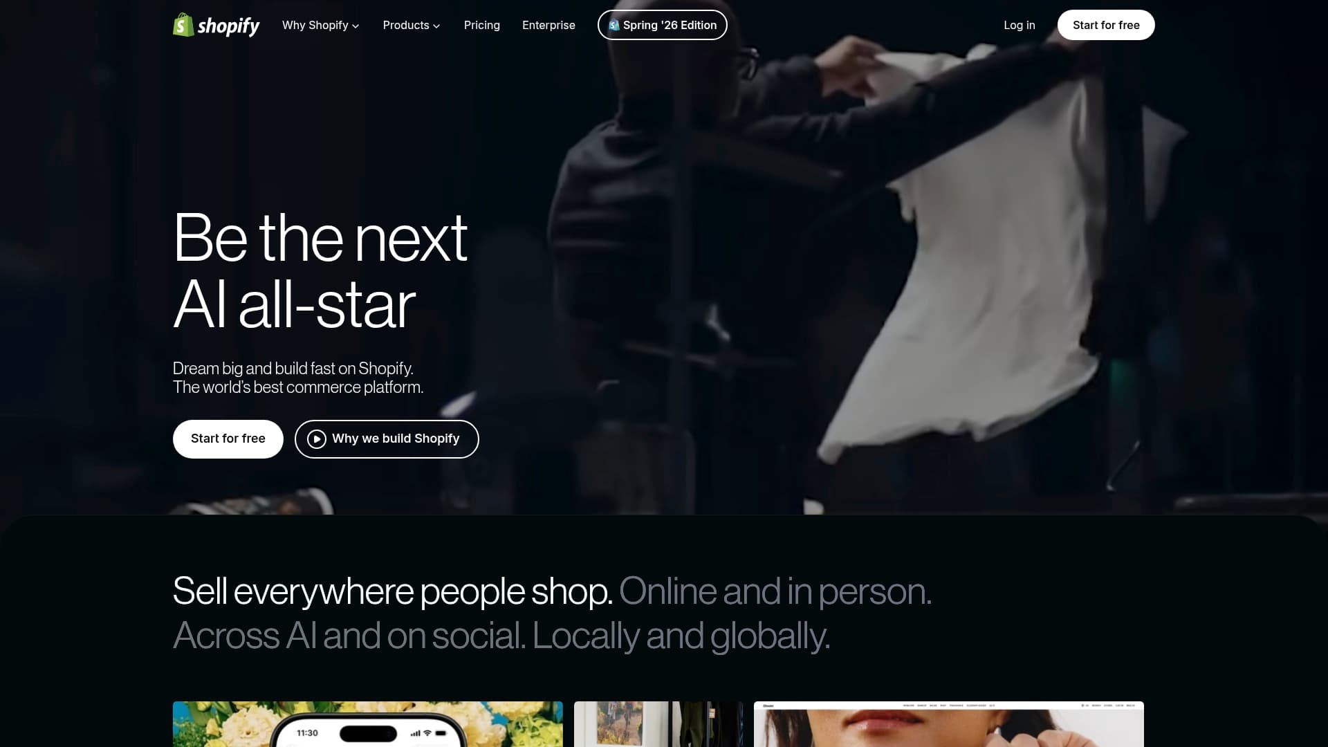 Shopify sponsor landing page advertised on We Need To Talk with Paul C. Brunson