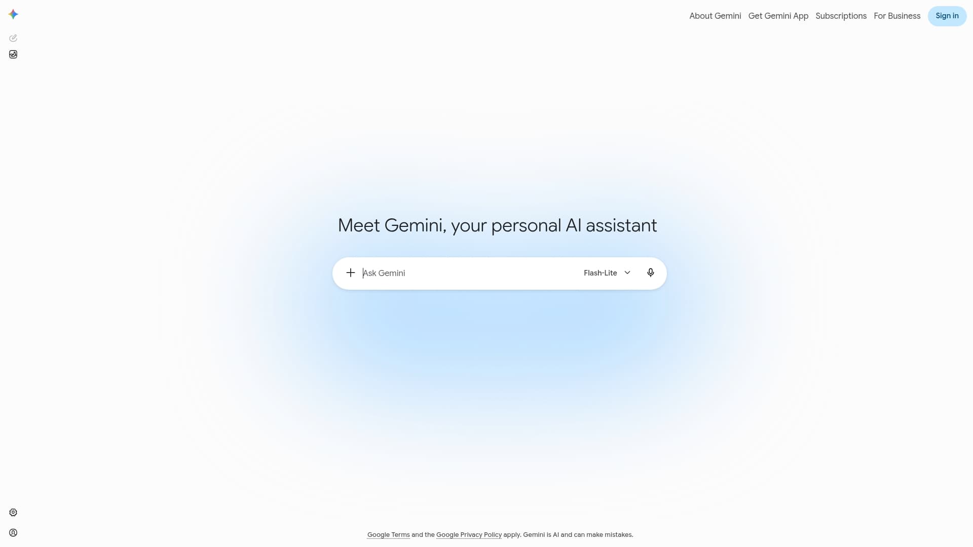 Google Gemini sponsor landing page advertised on Switched on Pop