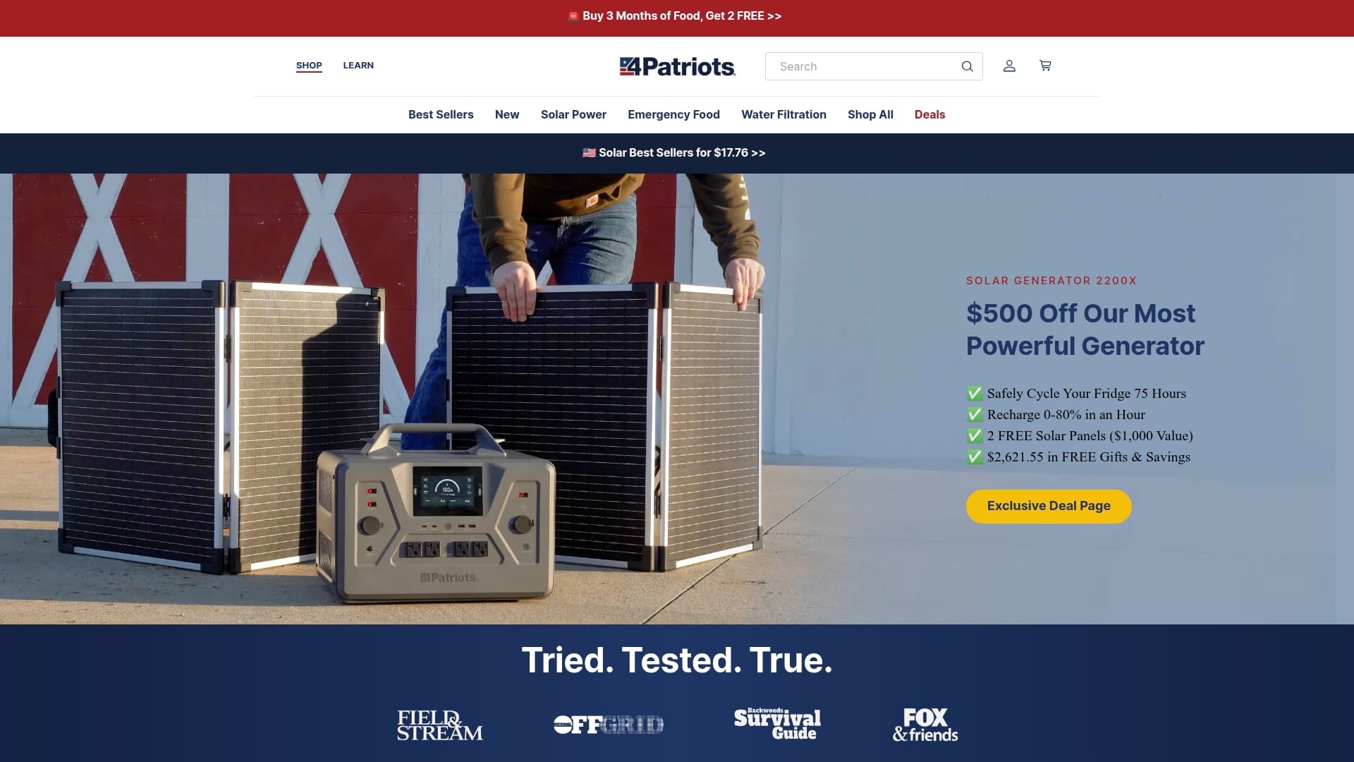 4Patriots sponsor landing page advertised on The Bobby Bones Show