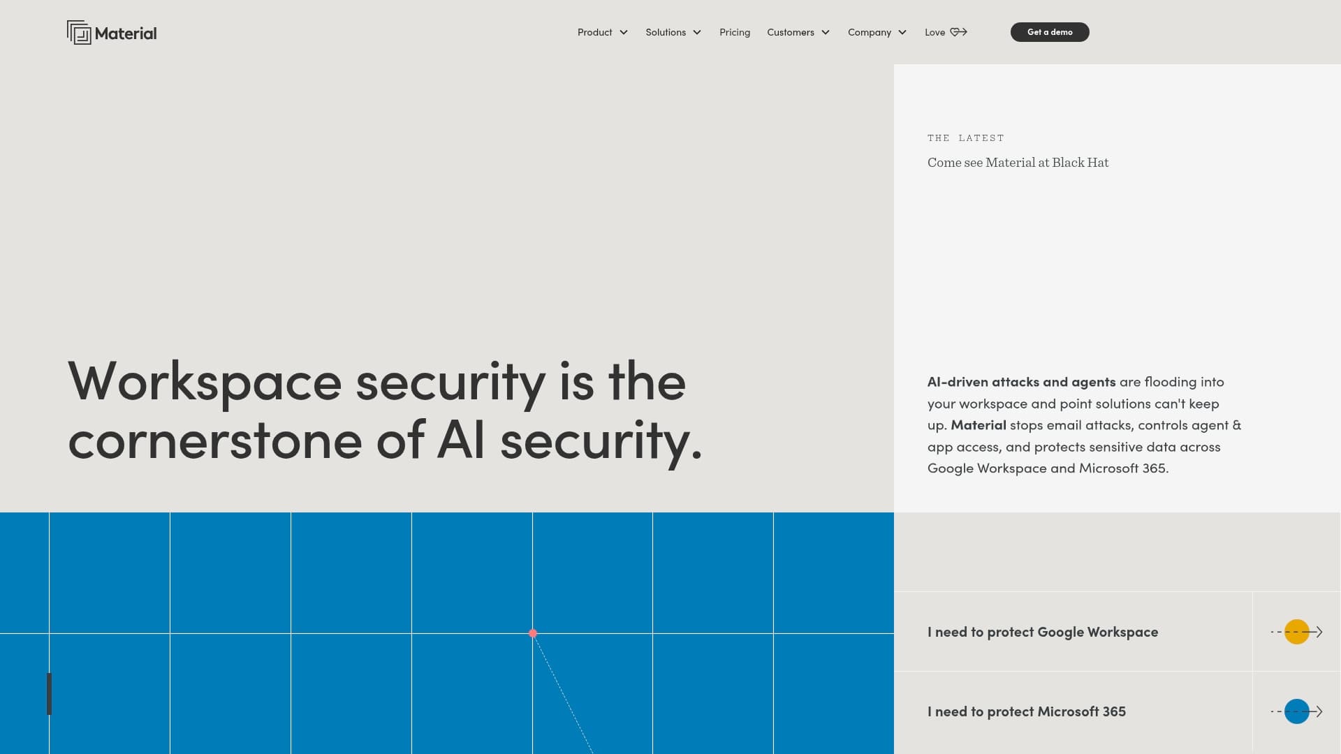 Material Security sponsor landing page advertised on Darknet Diaries