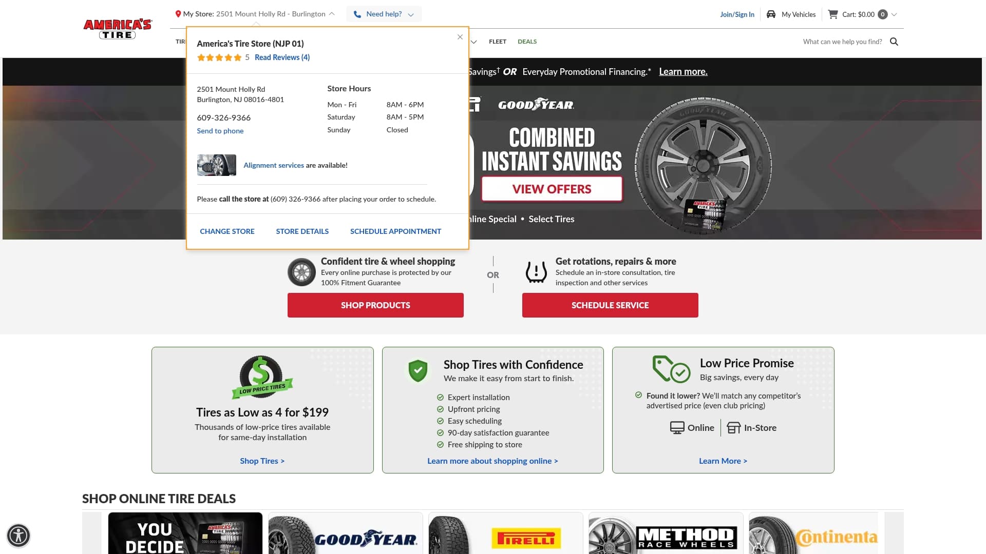America's Tire sponsor landing page advertised on 99% Invisible