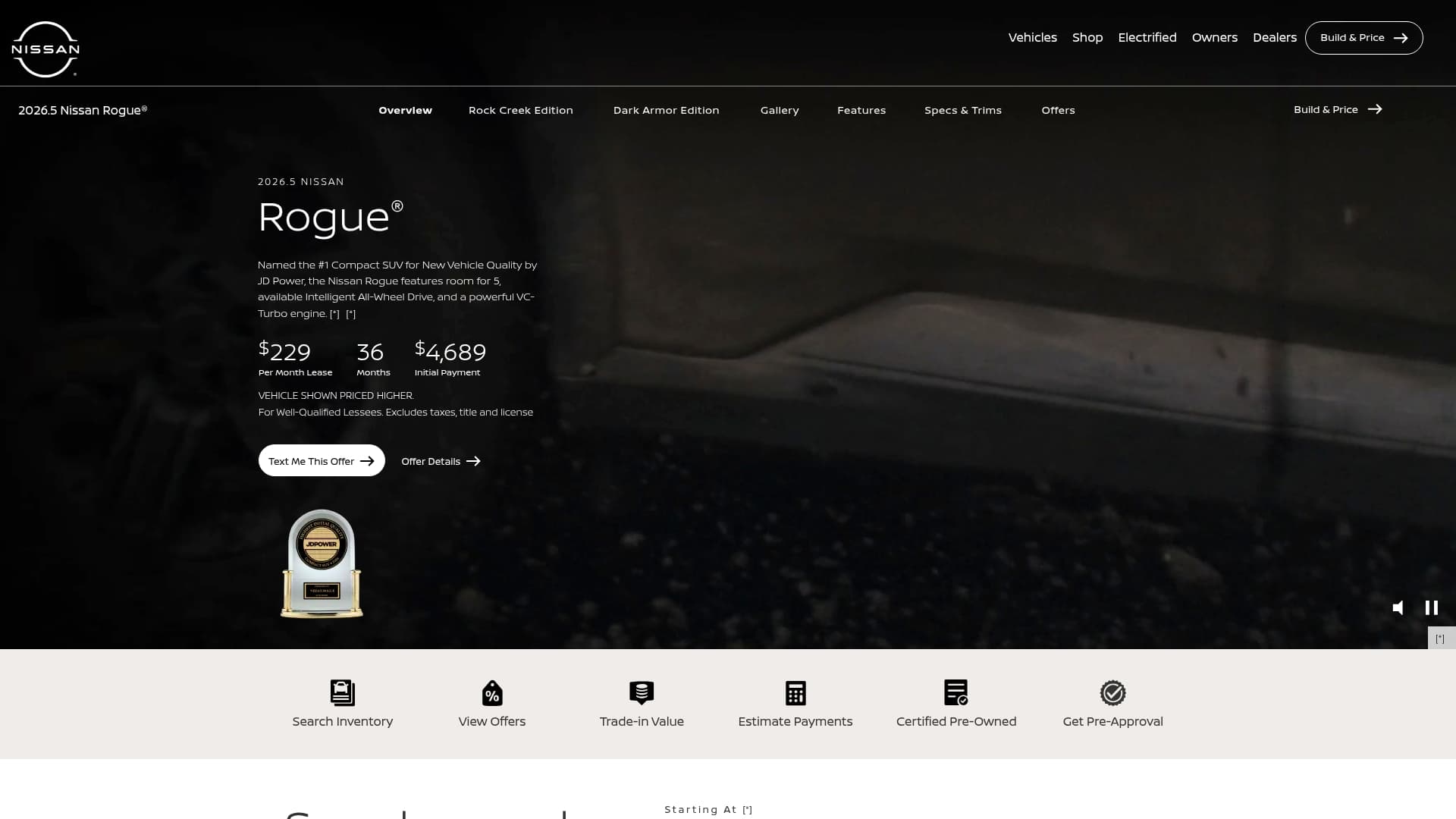 Nissan sponsor landing page advertised on The Breakfast Club