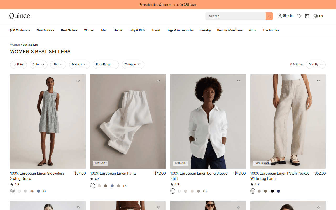 Quince sponsor landing page advertised on Something You Should Know