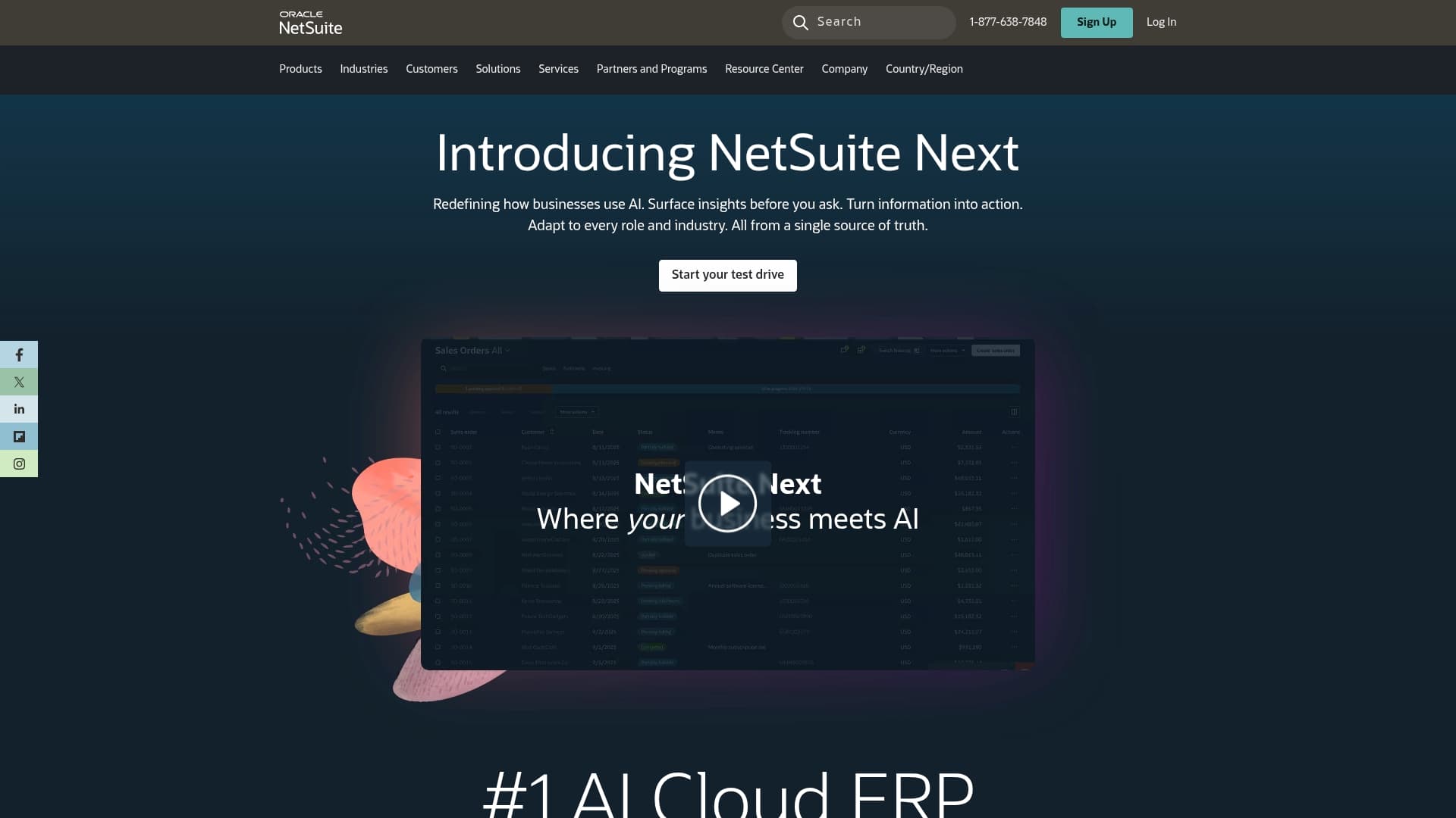 NetSuite sponsor landing page advertised on Life Kit