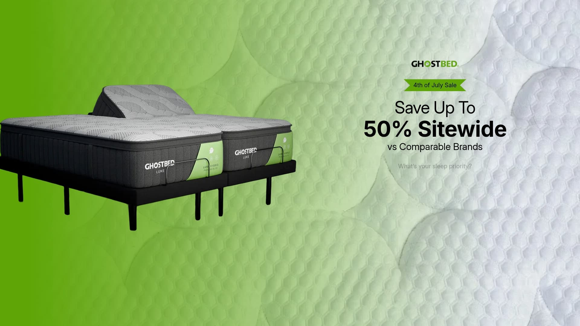 GhostBed sponsor landing page advertised on The Team House