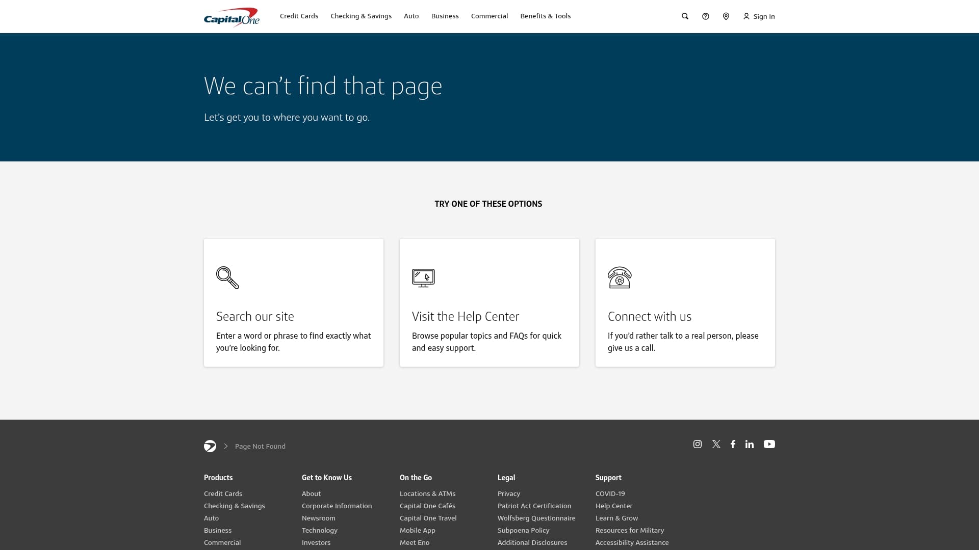 Capital One sponsor landing page advertised on Fresh Air