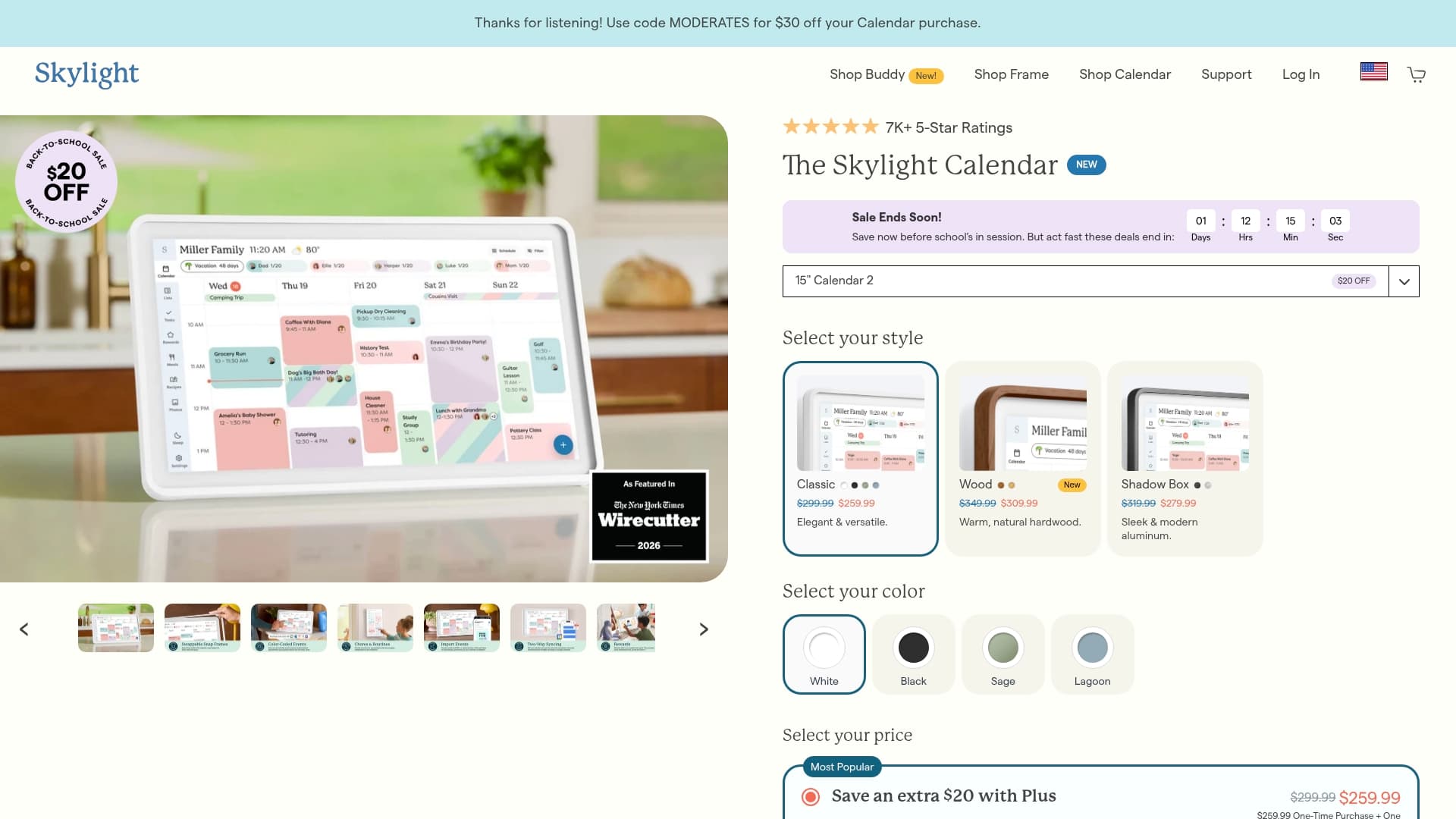 Skylight sponsor landing page advertised on Raging Moderates with Scott Galloway and Jessica Tarlov