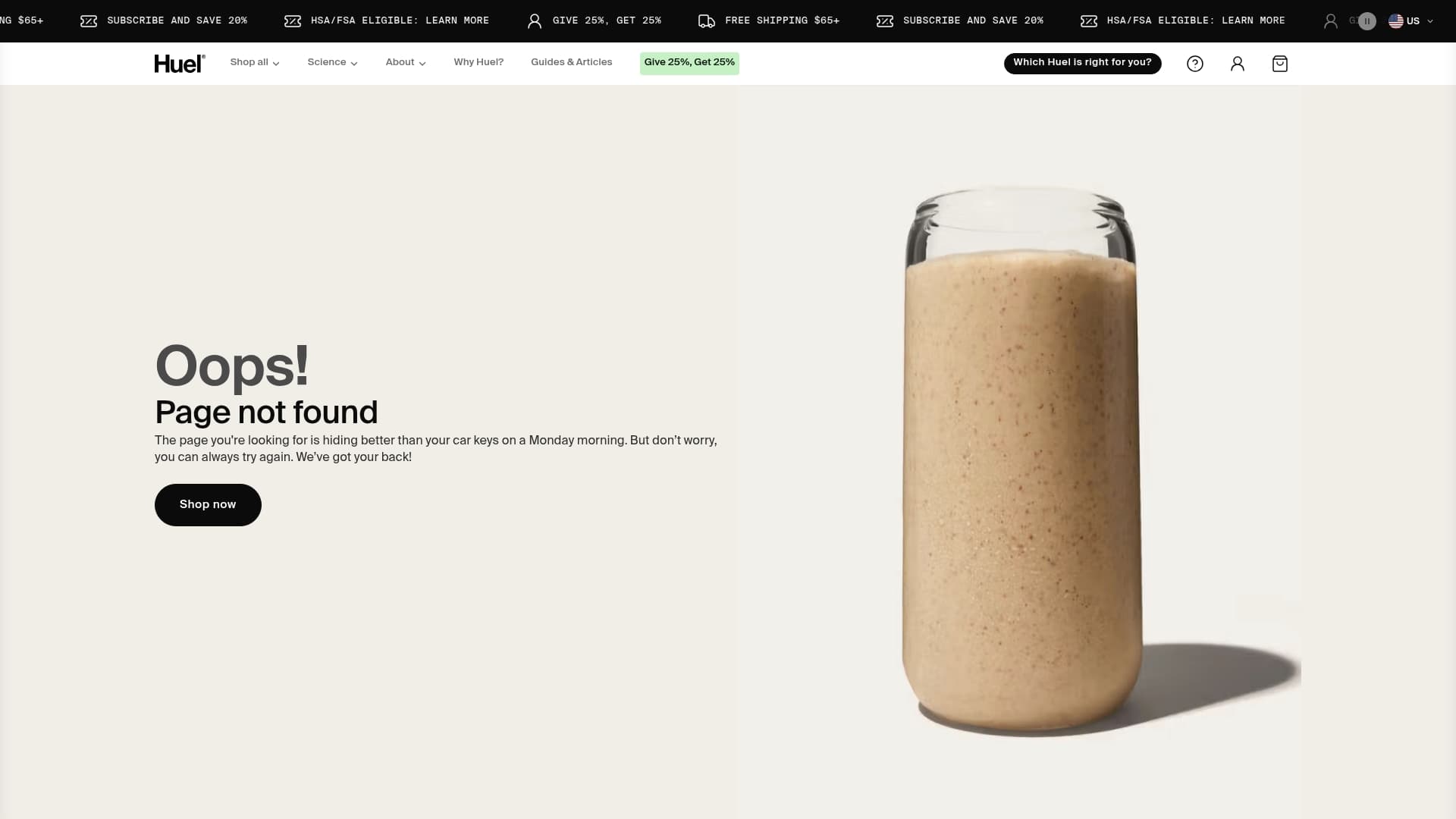Huel sponsor landing page advertised on The MeidasTouch Podcast