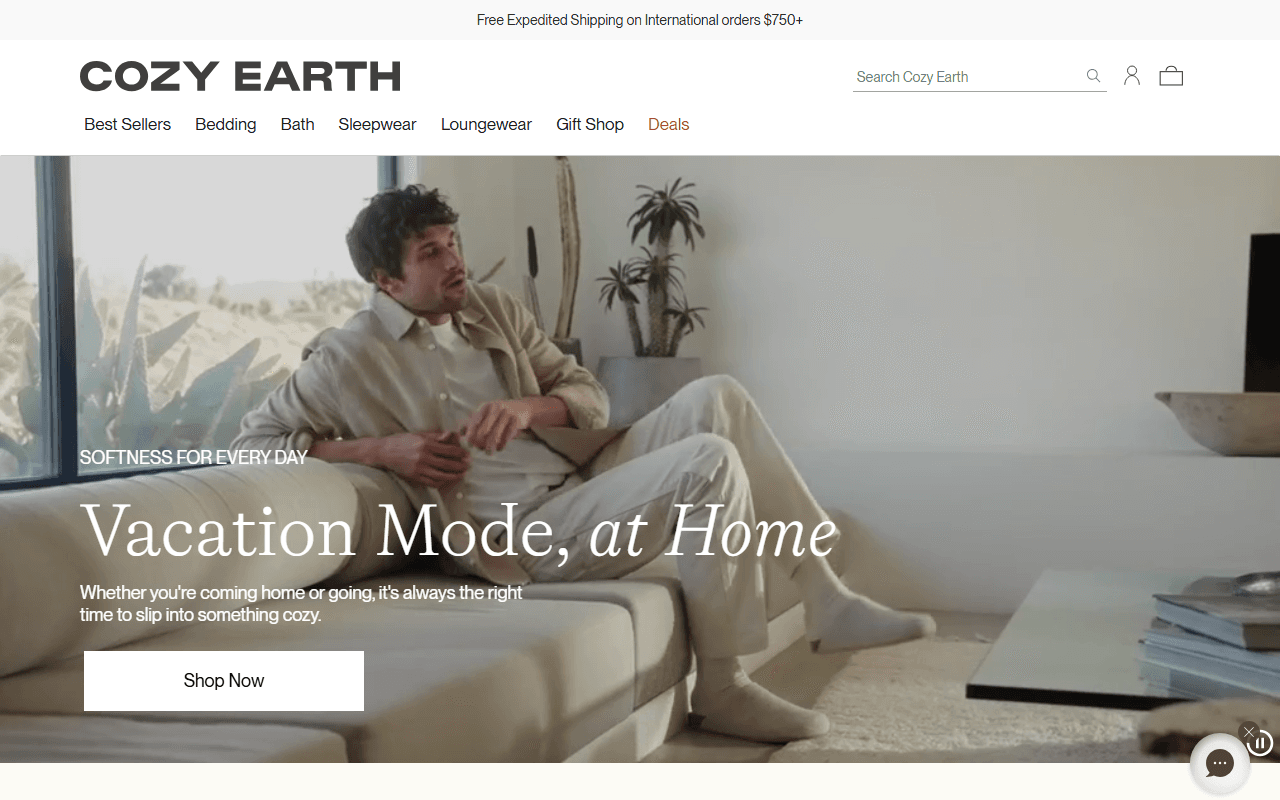Cozy Earth sponsor landing page advertised on Obsessed With Humans On The Verge of Change