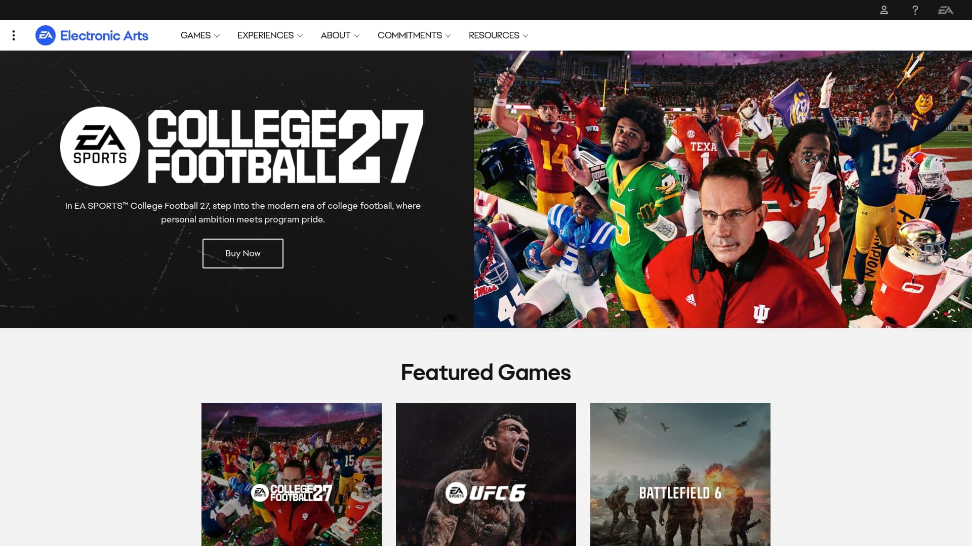EA Sports sponsor landing page advertised on The David Frum Show