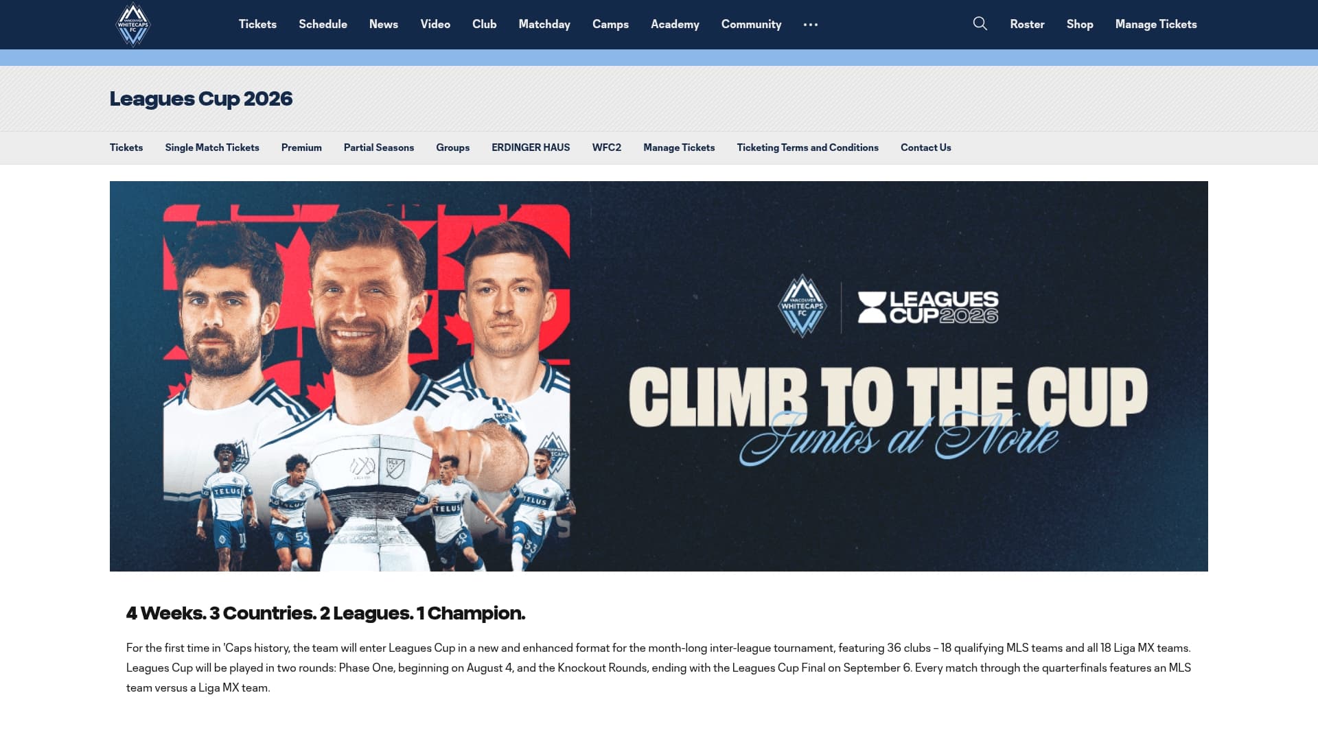 Vancouver Whitecaps FC sponsor landing page advertised on Sekeres & Price Show