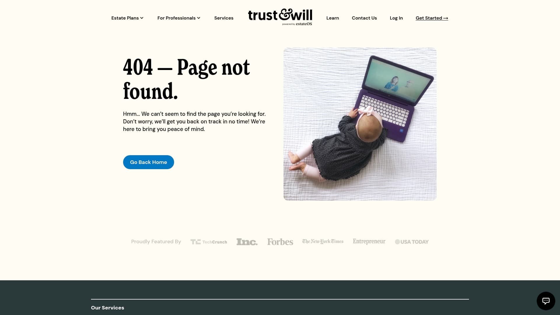 Trust and Will sponsor landing page advertised on Steve Deace Show