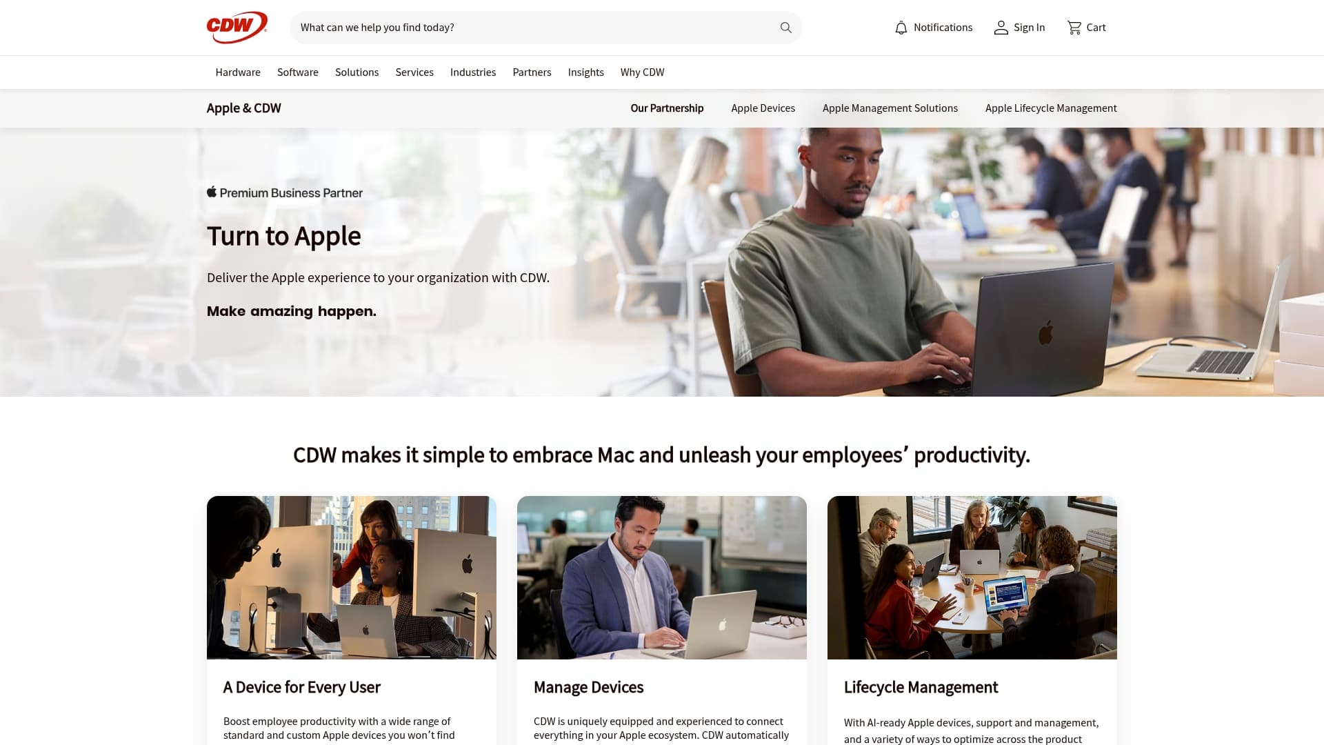 CDW sponsor landing page advertised on The School of Greatness
