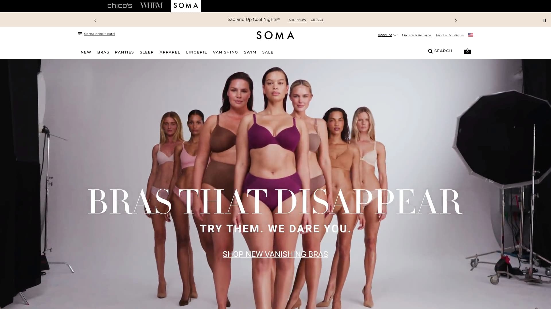 Soma Intimates sponsor landing page advertised on The School of Greatness