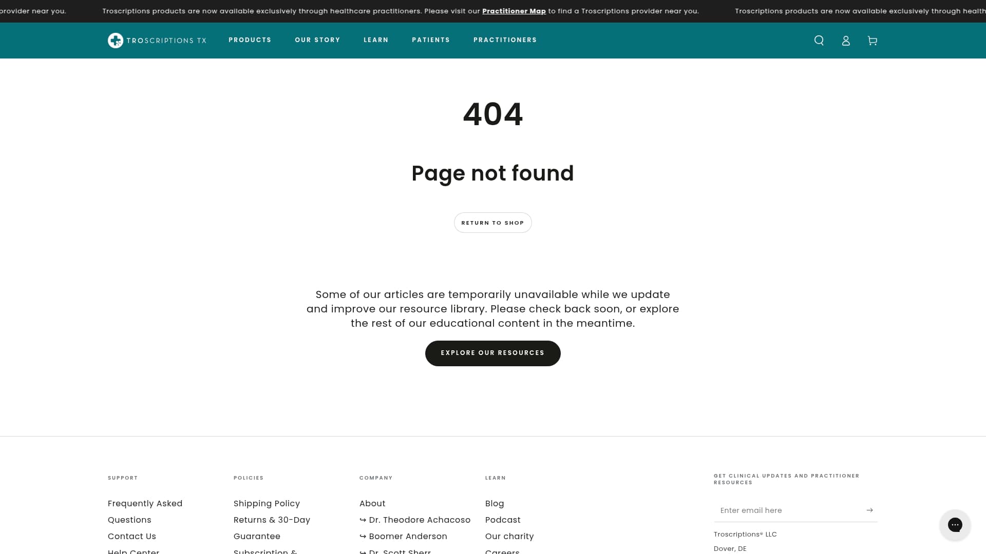 Troscriptions sponsor landing page advertised on Mind Pump: Raw Fitness Truth