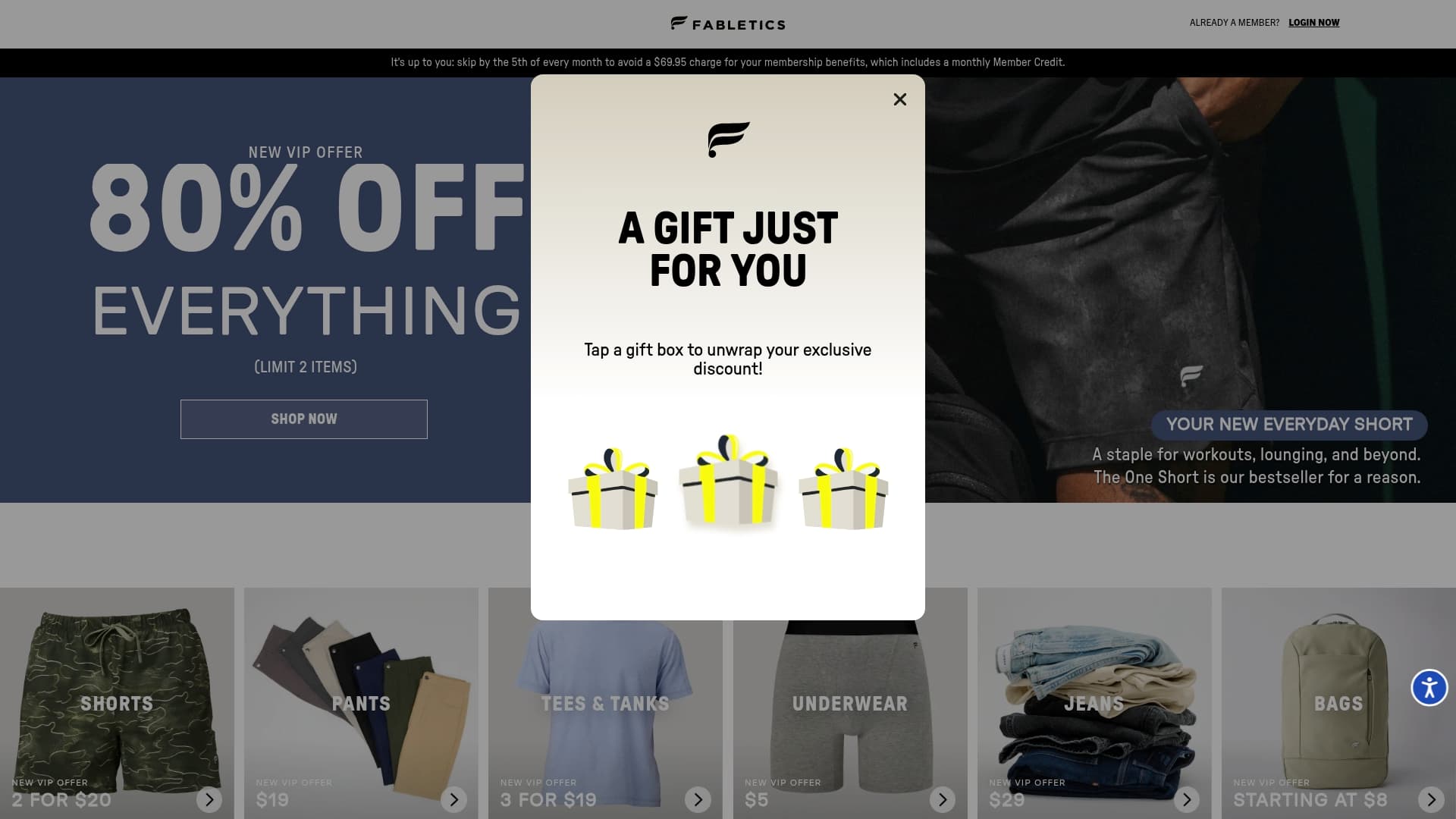 Fabletics sponsor landing page advertised on The Glass Cannon Podcast