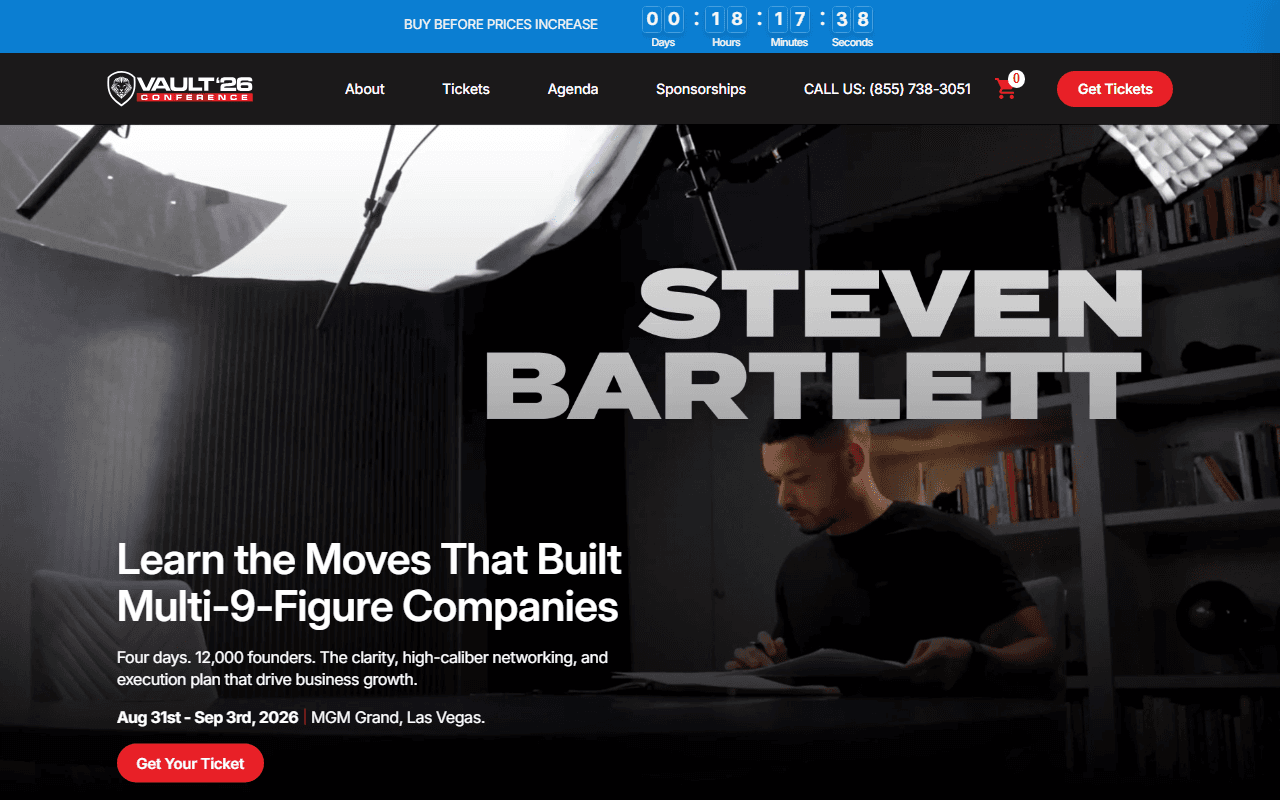 Vault sponsor landing page advertised on The Glenn Beck Program