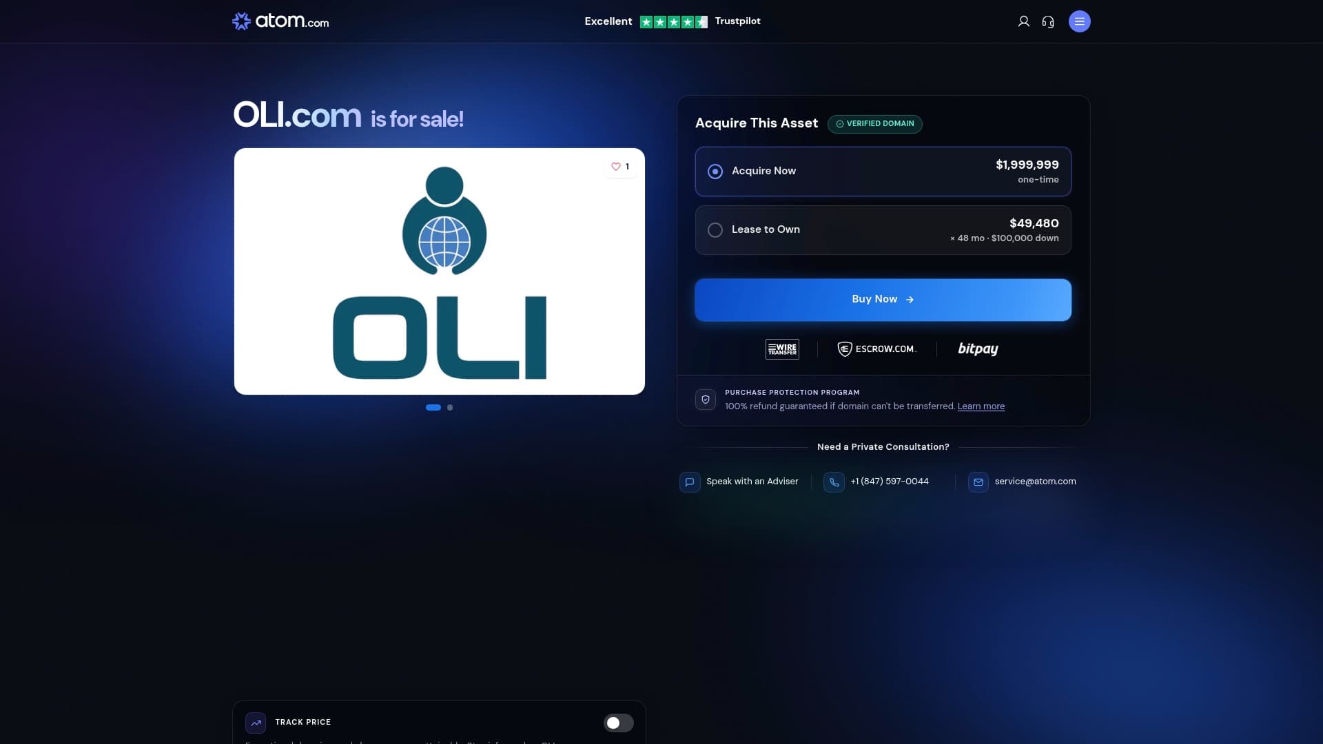 Ollie sponsor landing page advertised on Alan Carr's 'Life's a Beach'
