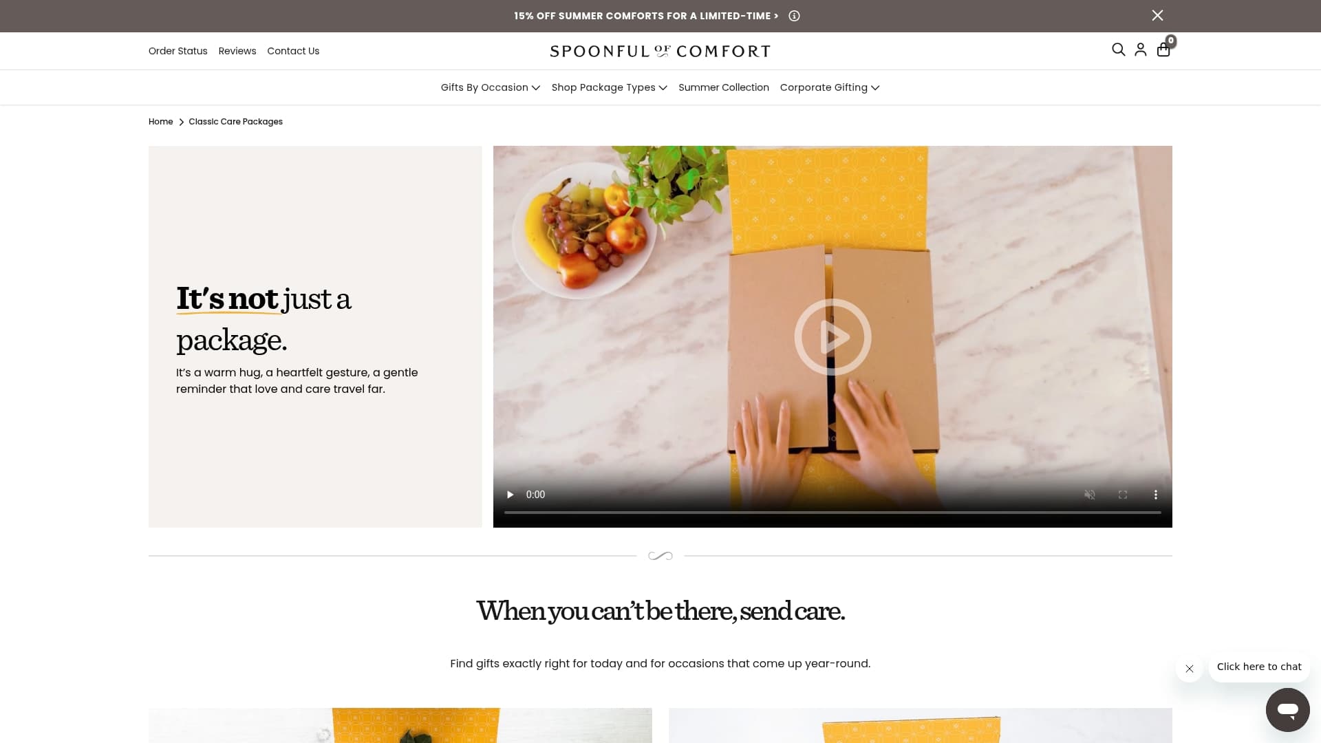 Spoonful of Comfort sponsor landing page advertised on Bulwark Takes