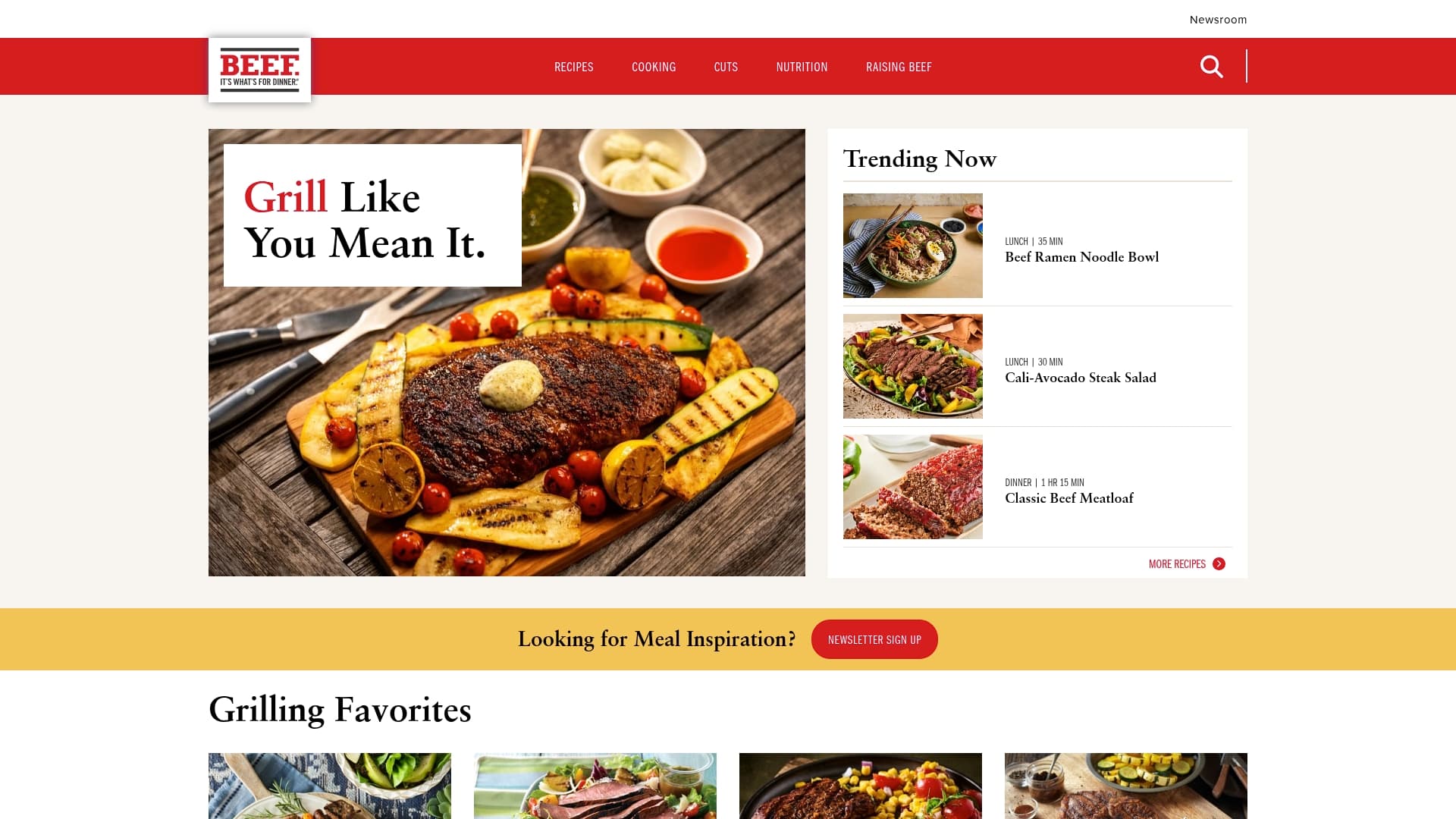 Beef. It's What's For Dinner sponsor landing page advertised on Australian True Crime