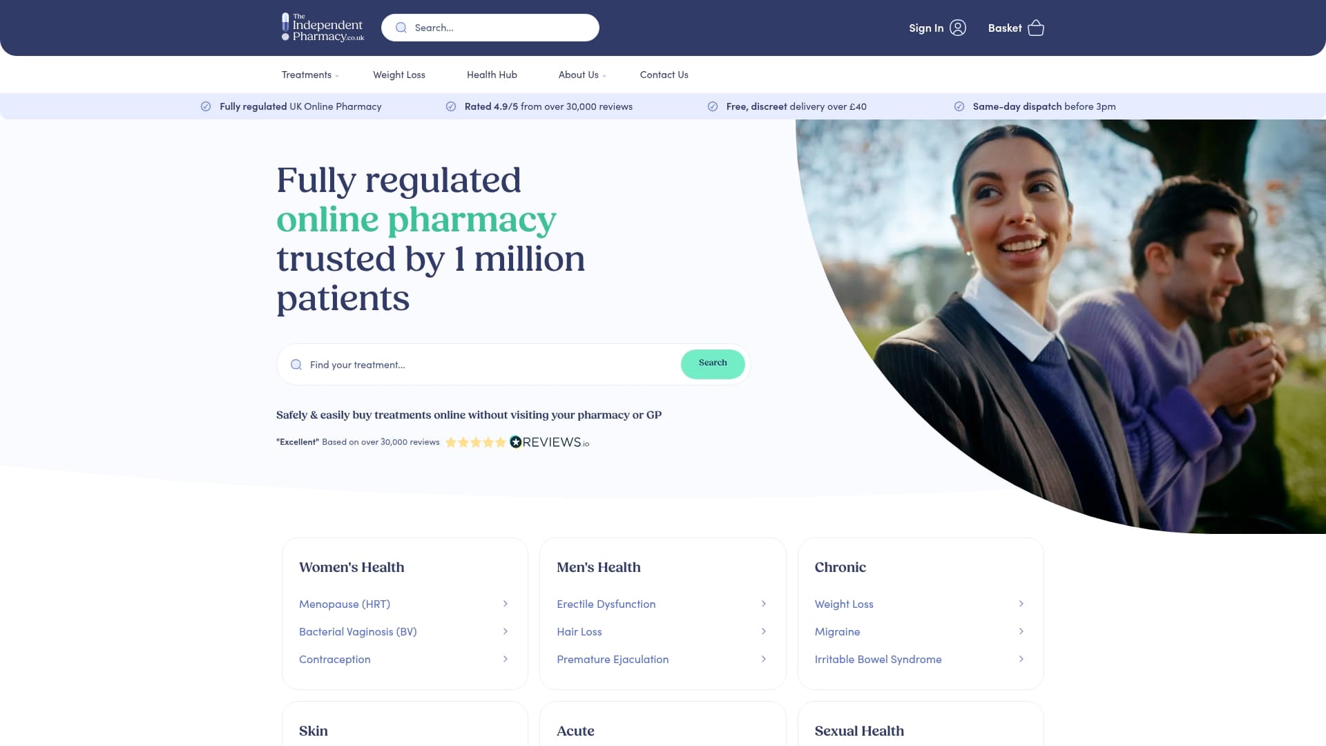 The Independent Pharmacy sponsor landing page advertised on No Appointment Necessary