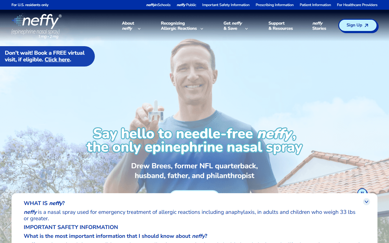 Neffy sponsor landing page advertised on The Bobby Bones Show