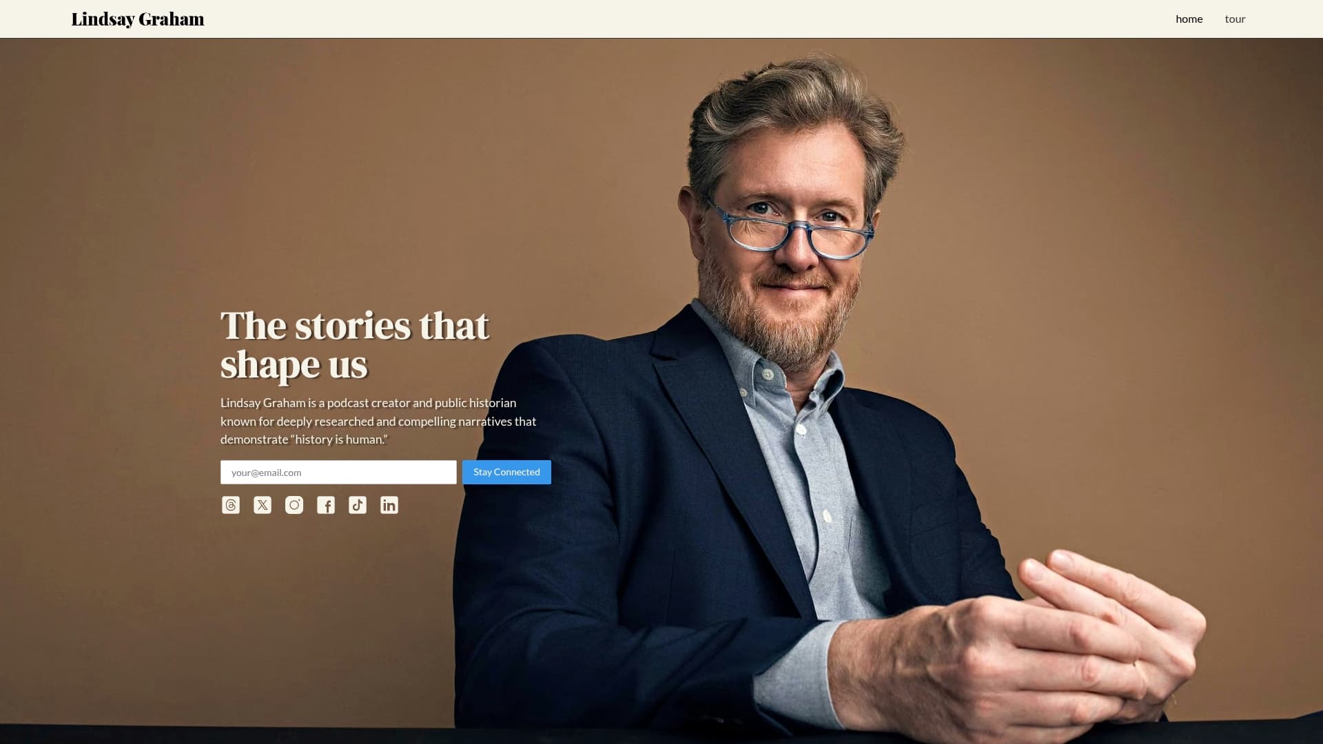 History Daily Live sponsor landing page advertised on History Daily