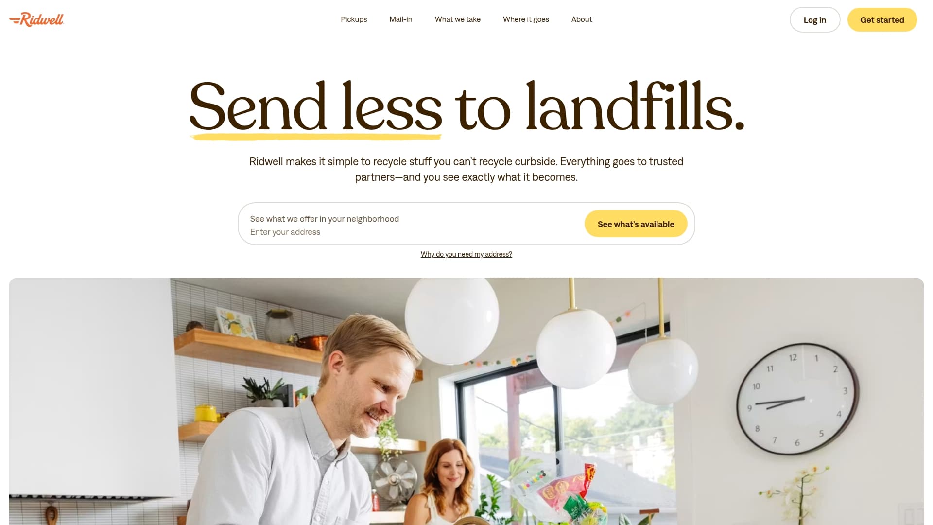 RIDWELL sponsor landing page advertised on History Daily