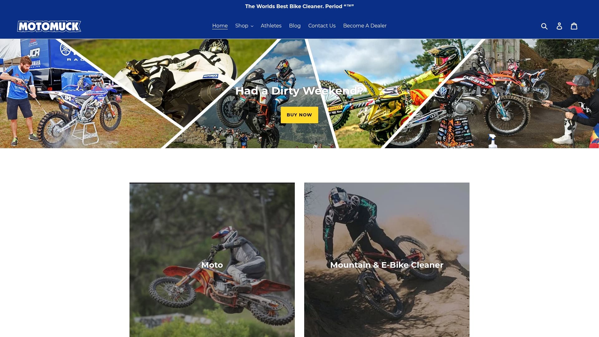 Muc-Off sponsor landing page advertised on NEVER STRAYS FAR