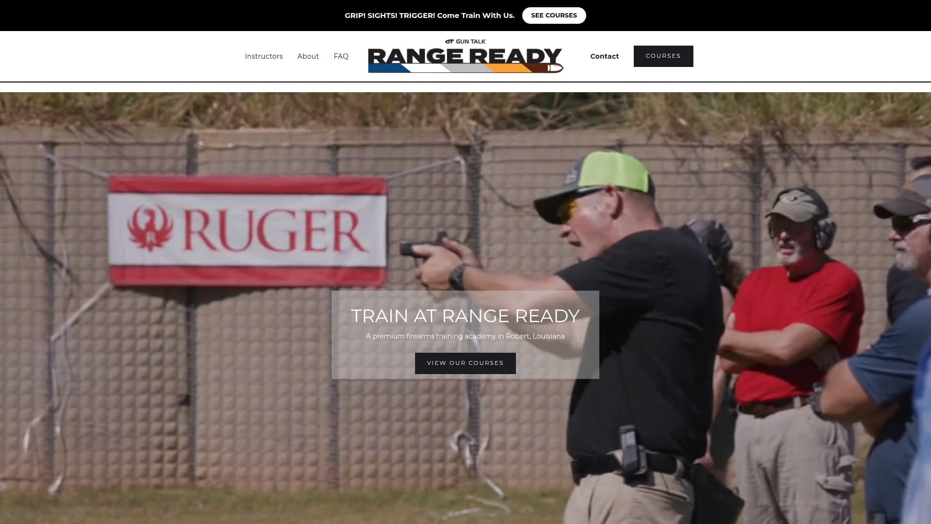 RangeReady Studios sponsor landing page advertised on Gun Talk